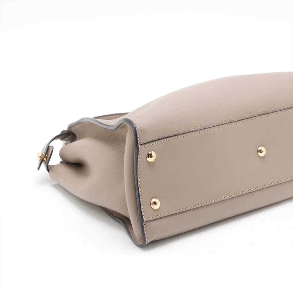 Peekaboo Regular Leather Handbag, Greige, 8BN290 — view 4