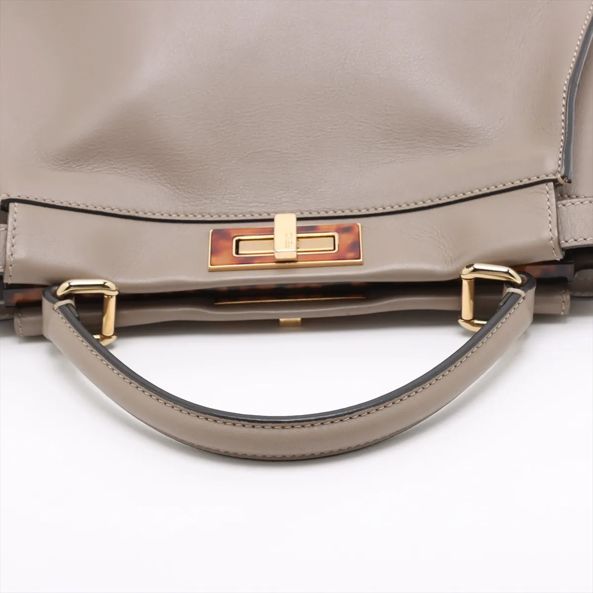 Peekaboo Regular Leather Handbag, Greige, 8BN290 — view 5