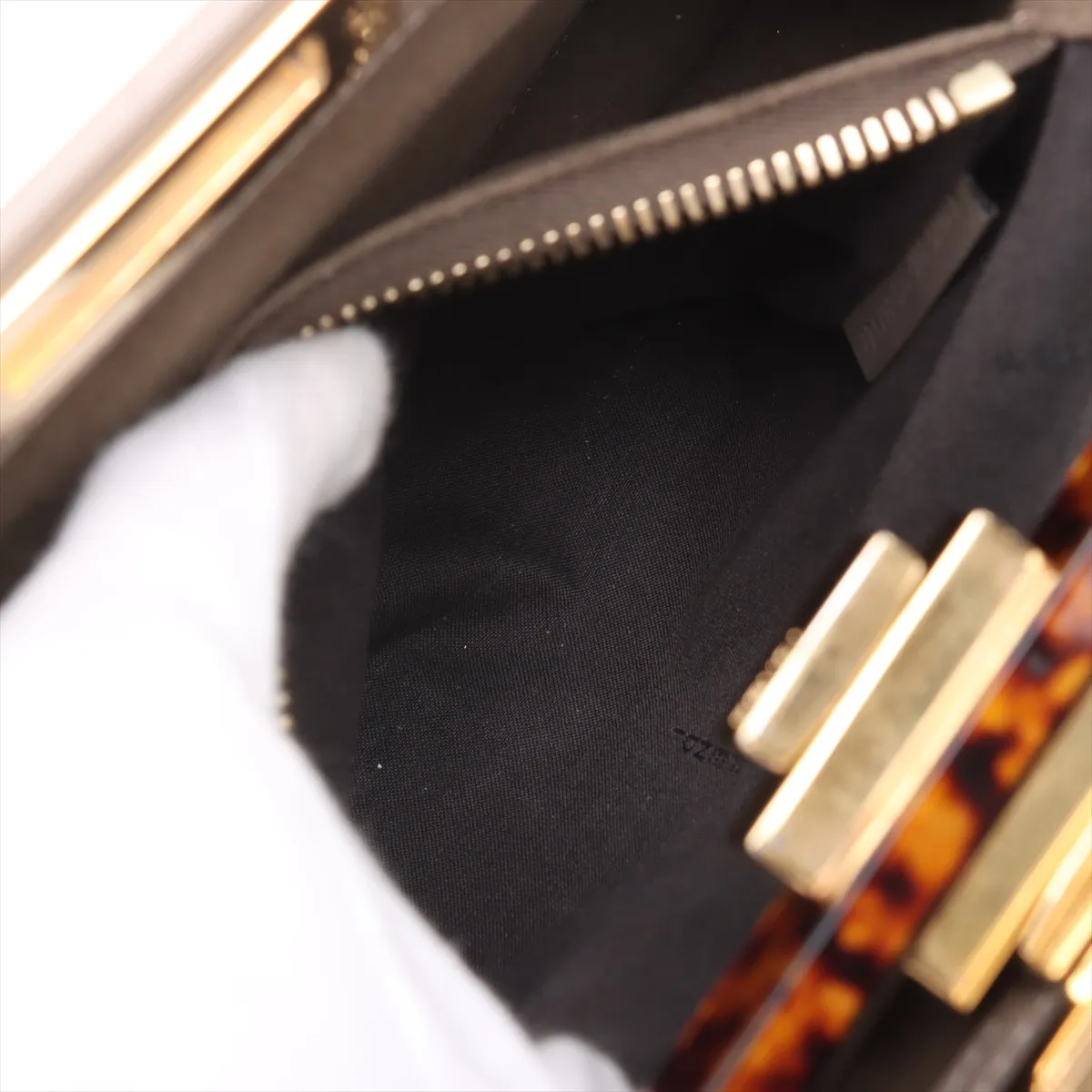 Peekaboo Regular Leather Handbag, Greige, 8BN290 — view 9