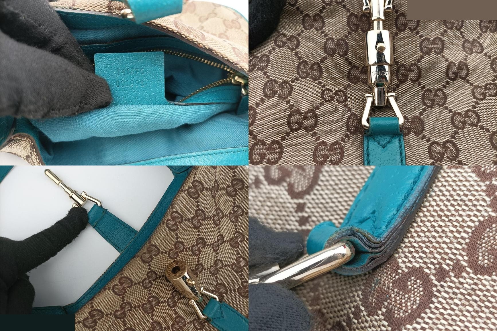 Jackie Canvas x Leather Khaki x Blue — view 8