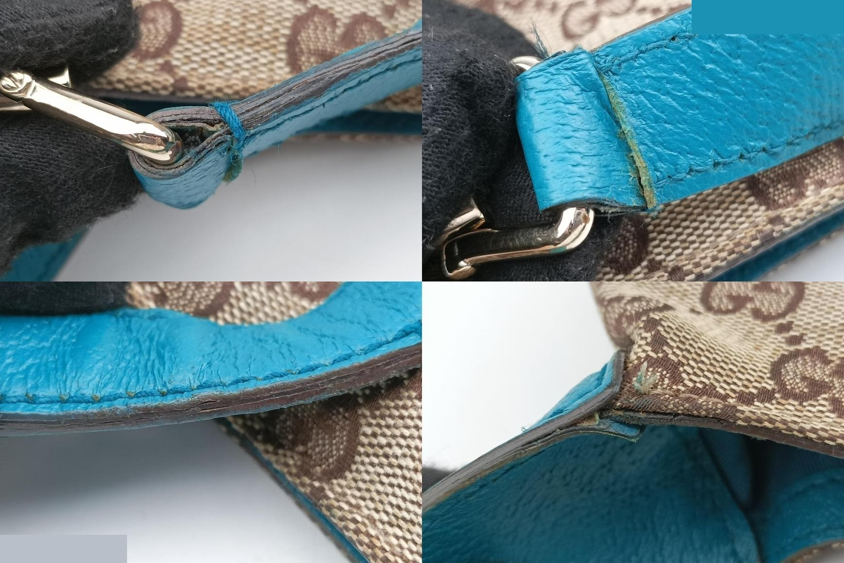 Jackie Canvas x Leather Khaki x Blue — view 9