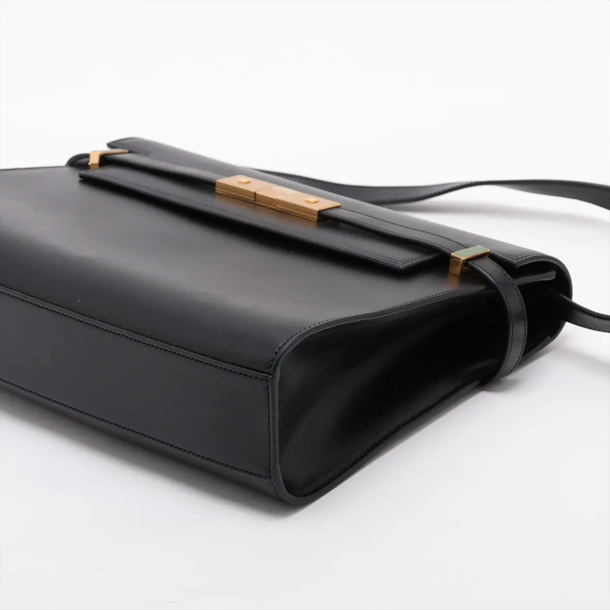 Manhattan 579271 Leather Shoulder Bag, Black — view 3