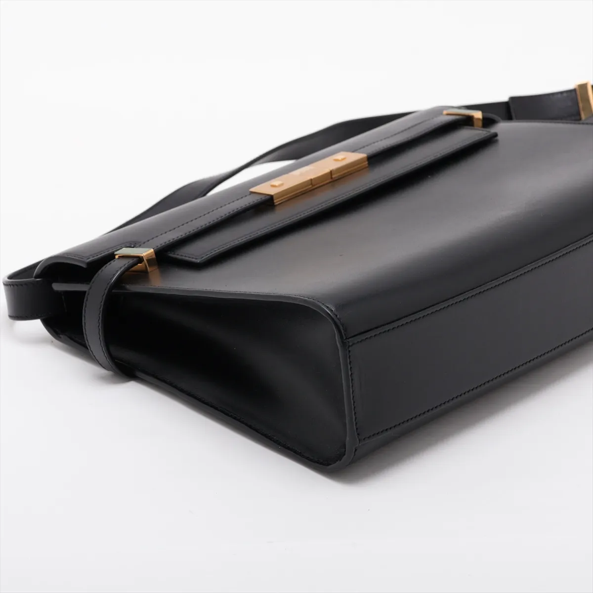 Manhattan 579271 Leather Shoulder Bag, Black — view 4