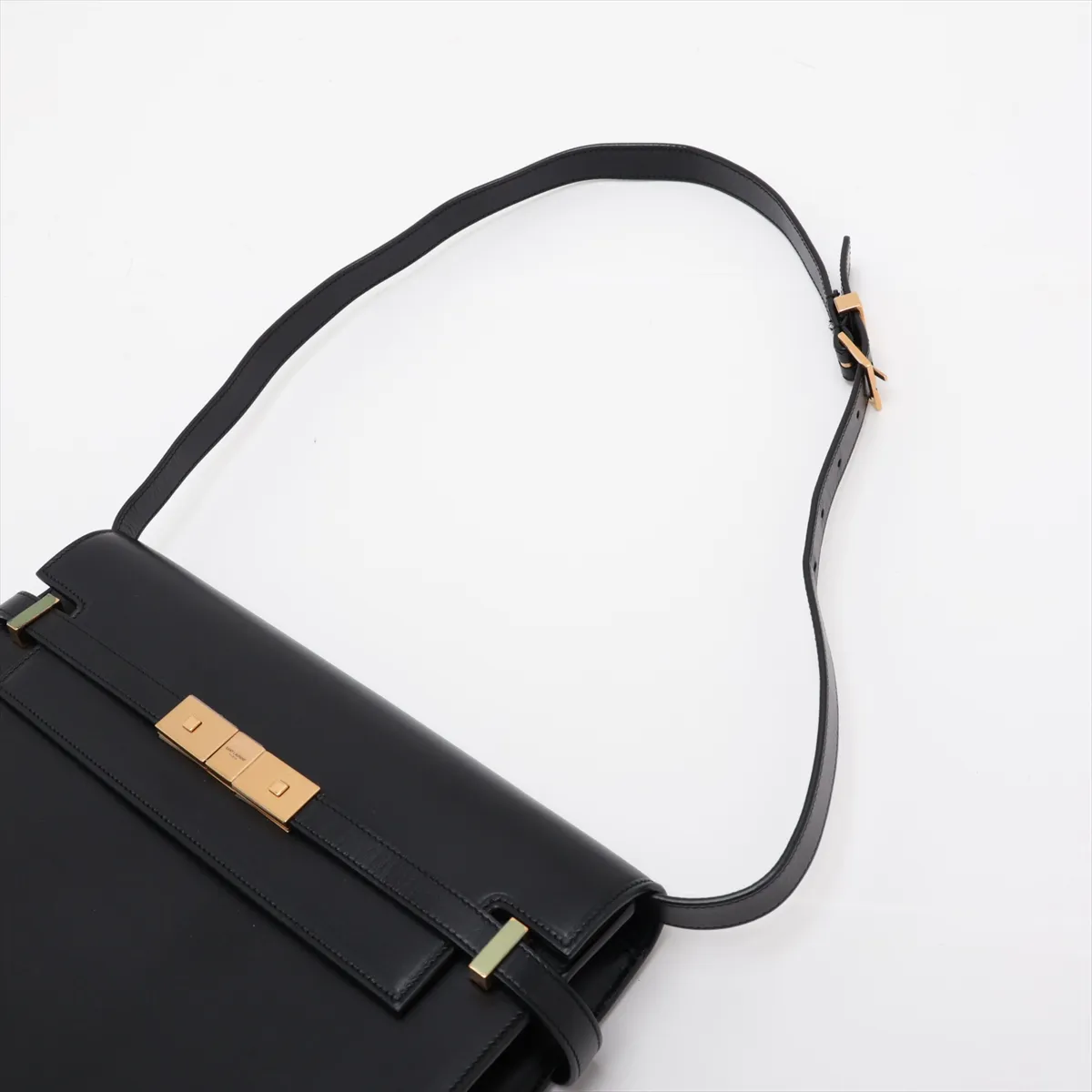 Manhattan 579271 Leather Shoulder Bag, Black — view 5
