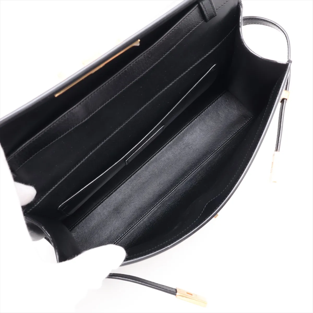 Manhattan 579271 Leather Shoulder Bag, Black — view 6