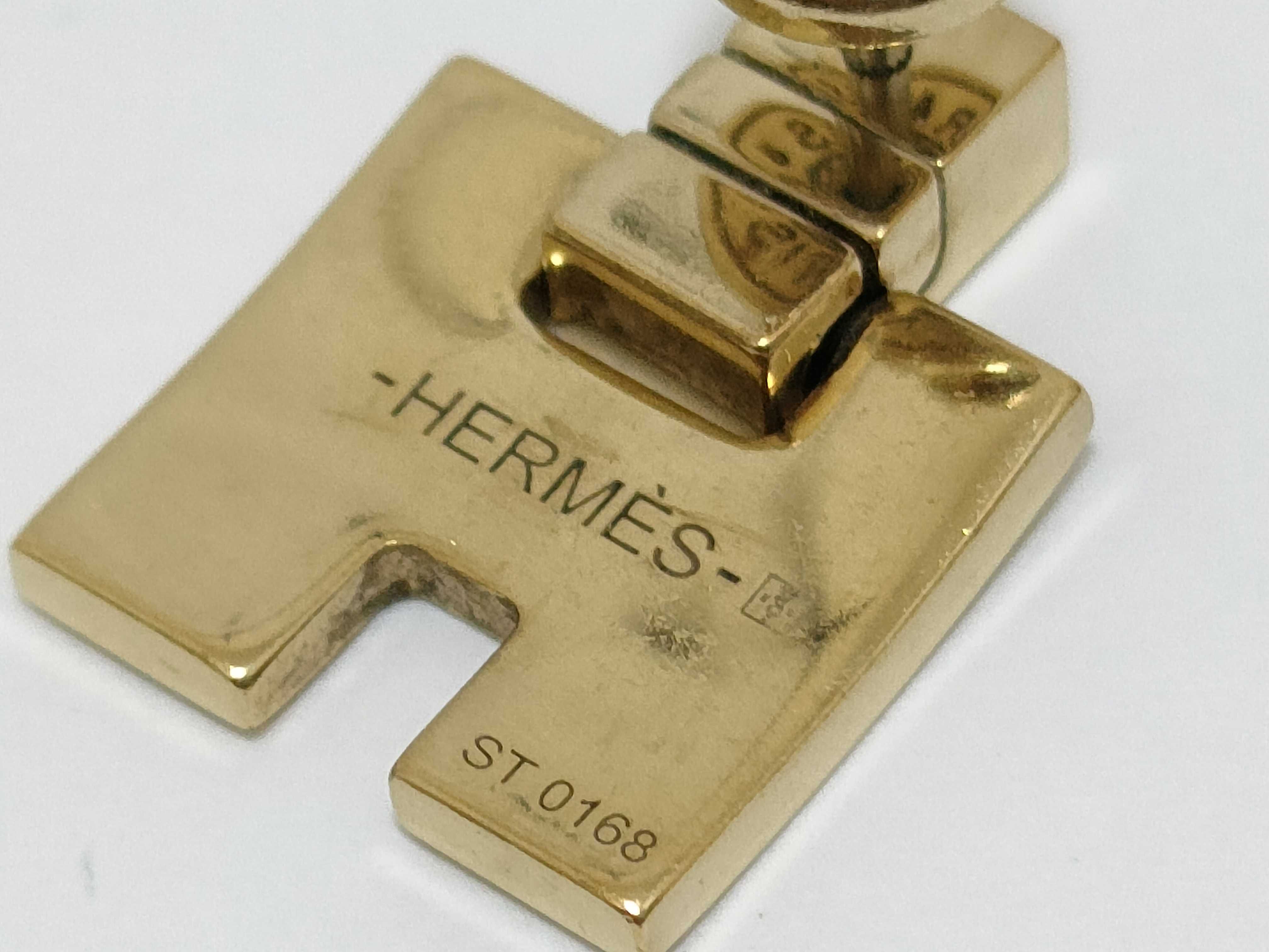Eileen Earrings, Beige with Gold Hardware, Hermes Earrings — view 11