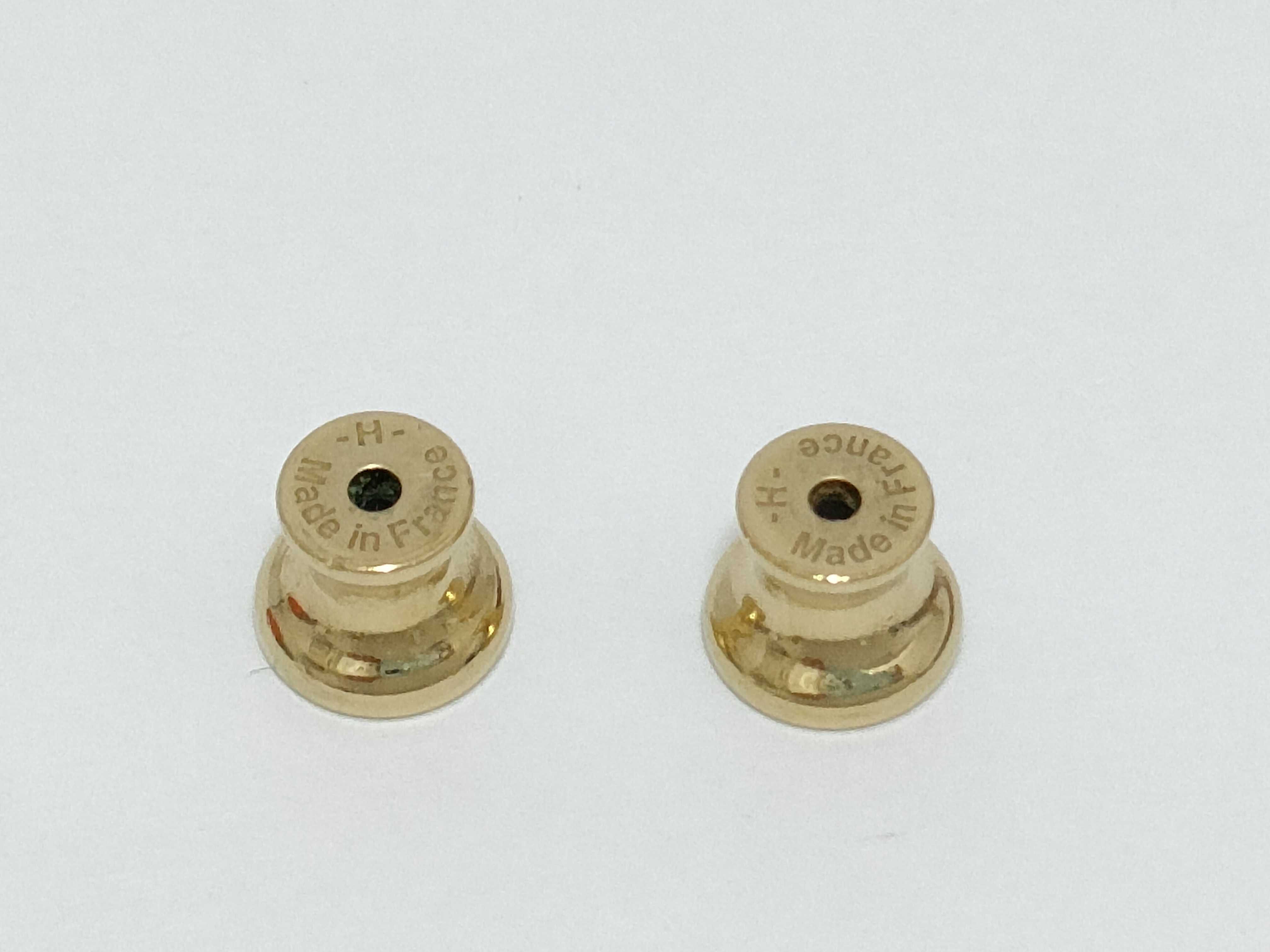 Eileen Earrings, Beige with Gold Hardware, Hermes Earrings — view 8