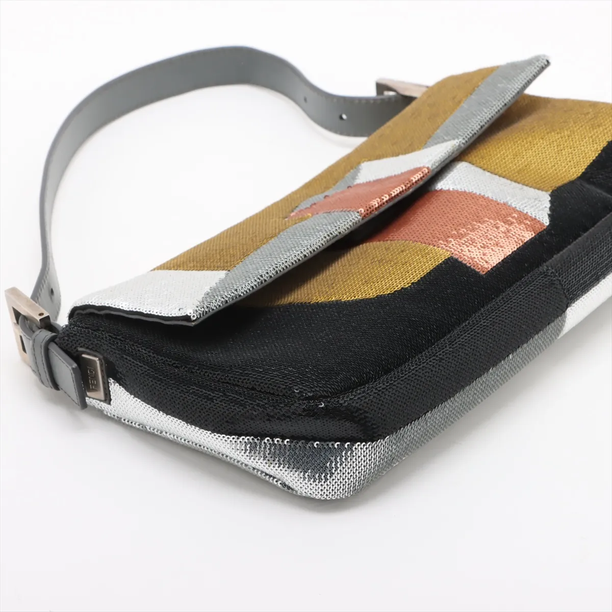Mamma Bucket Sequin x Leather Shoulder Bag Multicolor 8BR600 with Mirror — view 4
