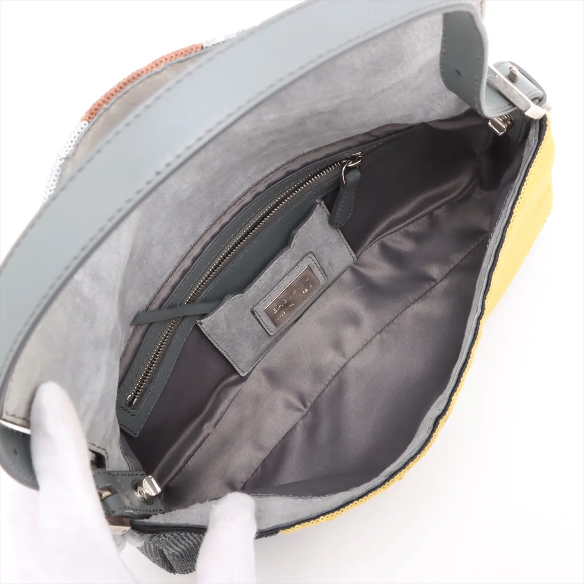 Mamma Bucket Sequin x Leather Shoulder Bag Multicolor 8BR600 with Mirror — view 7