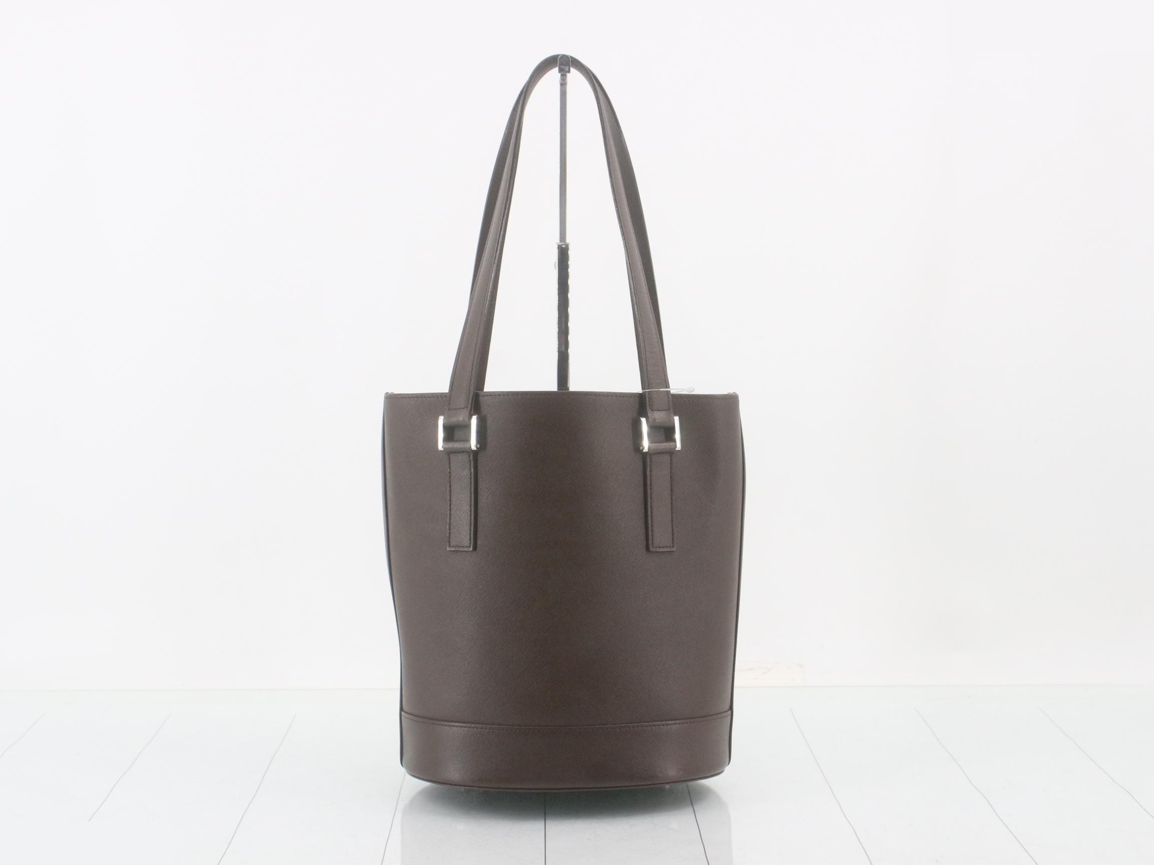 tote bag, leather, brown — view 2