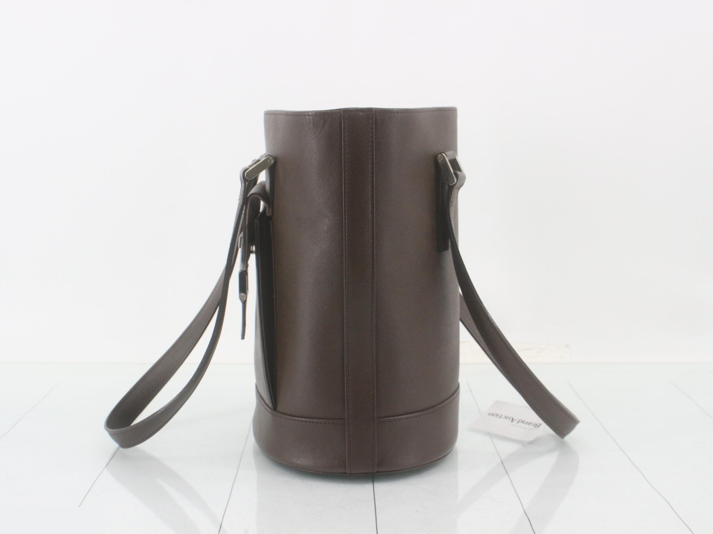 tote bag, leather, brown — view 3