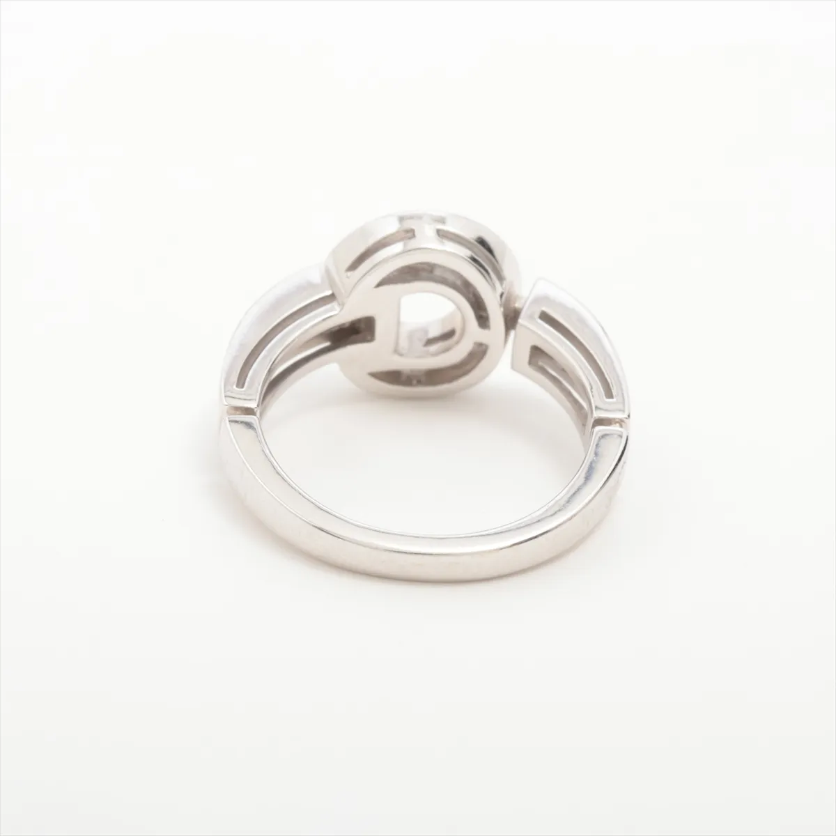 Diamond Ring, 750 (WG), 4.9g, small chipped stone, resizing, drilled hole. — view 2