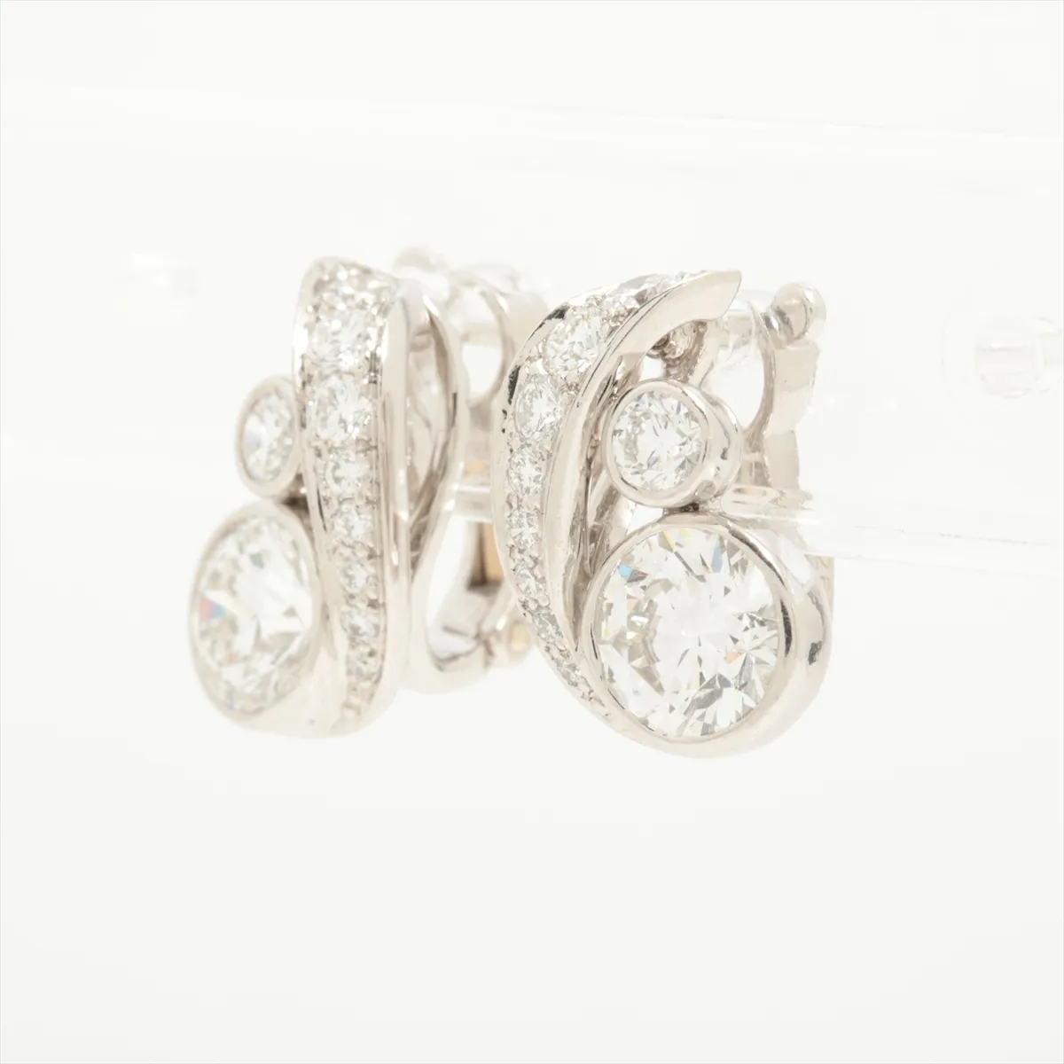 diamond earrings, Pt950, 9.0g, 59263A. Features: — view 3