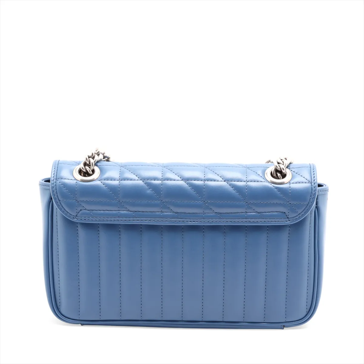 GG Marmont Leather Chain Shoulder Bag, Blue, 443497 — view 2
