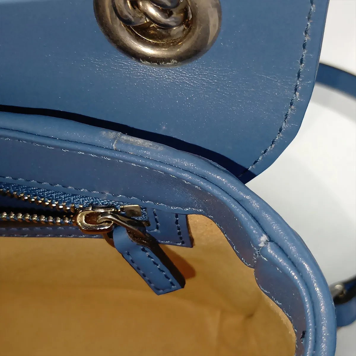 GG Marmont Leather Chain Shoulder Bag, Blue, 443497 — view 12