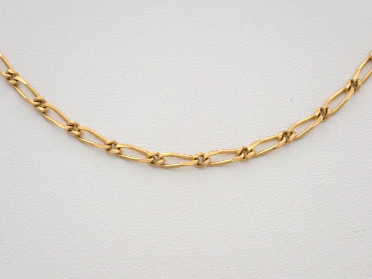 1982 stamped gold chain Cuban link necklace, neck circumference approximately 42cm