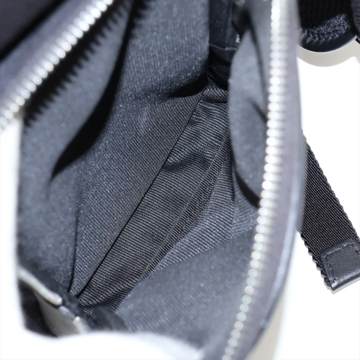 Flap Backpack Large Canvas x Leather Backpack/Rucksack Black with Initials — view 12