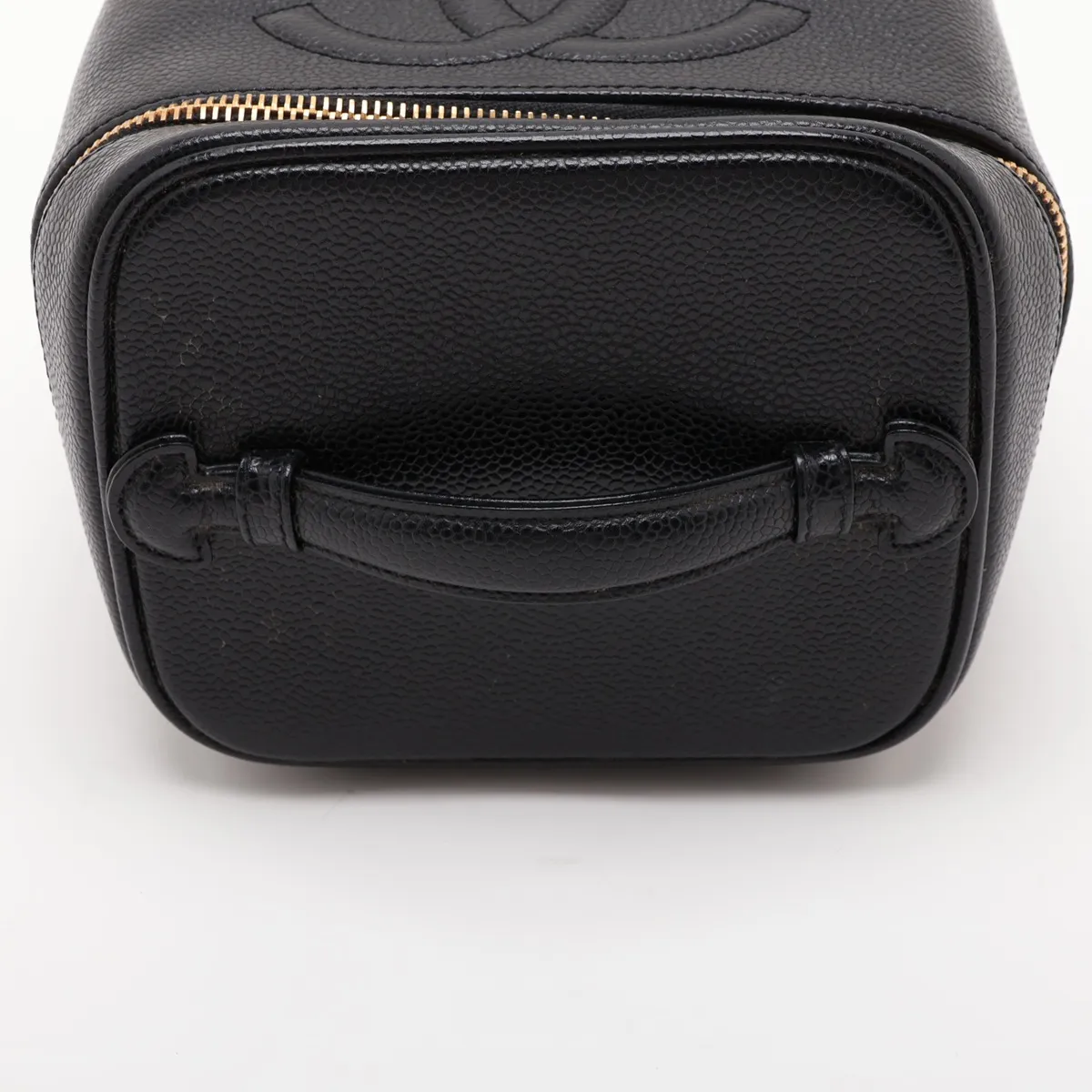 Coco Mark Caviar Skin Vanity Bag, Black with Gold Hardware — view 5