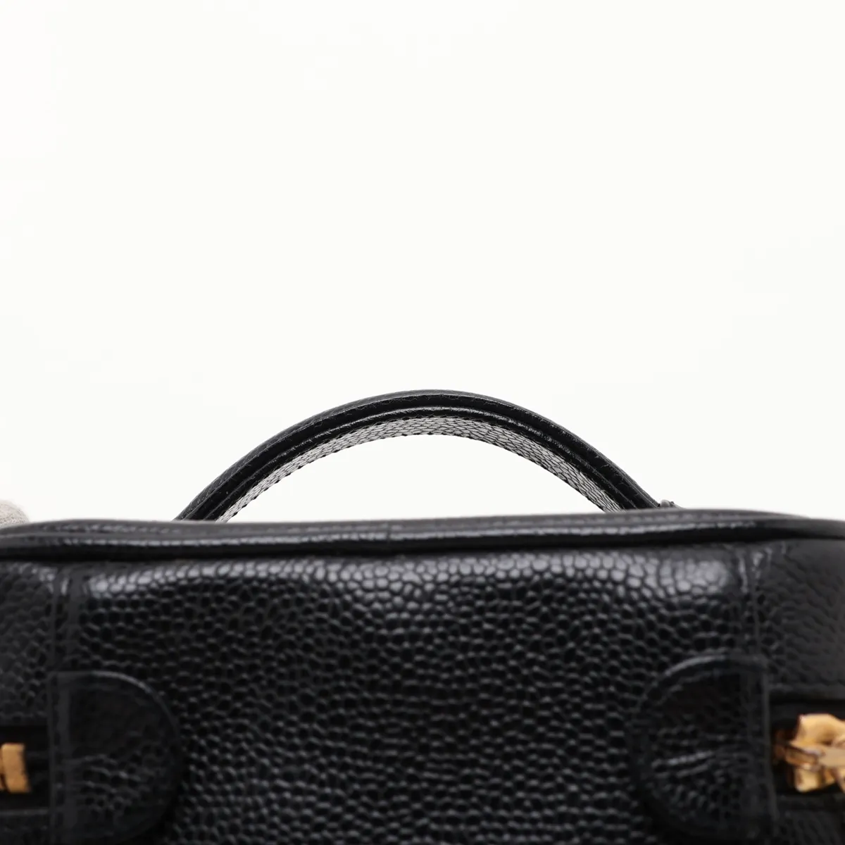 Coco Mark Caviar Skin Vanity Bag, Black with Gold Hardware — view 6