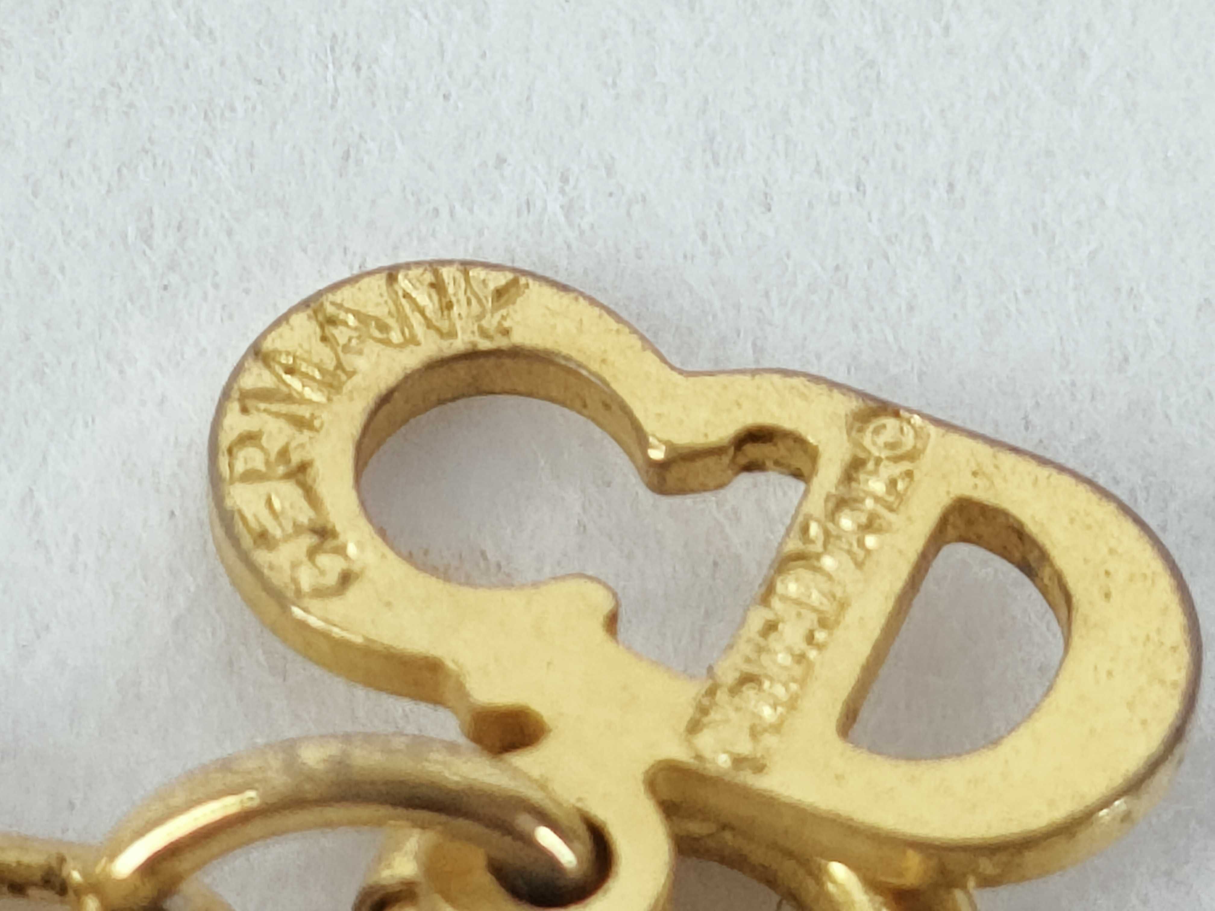 CD Logo Rhinestone Gold Necklace — view 3
