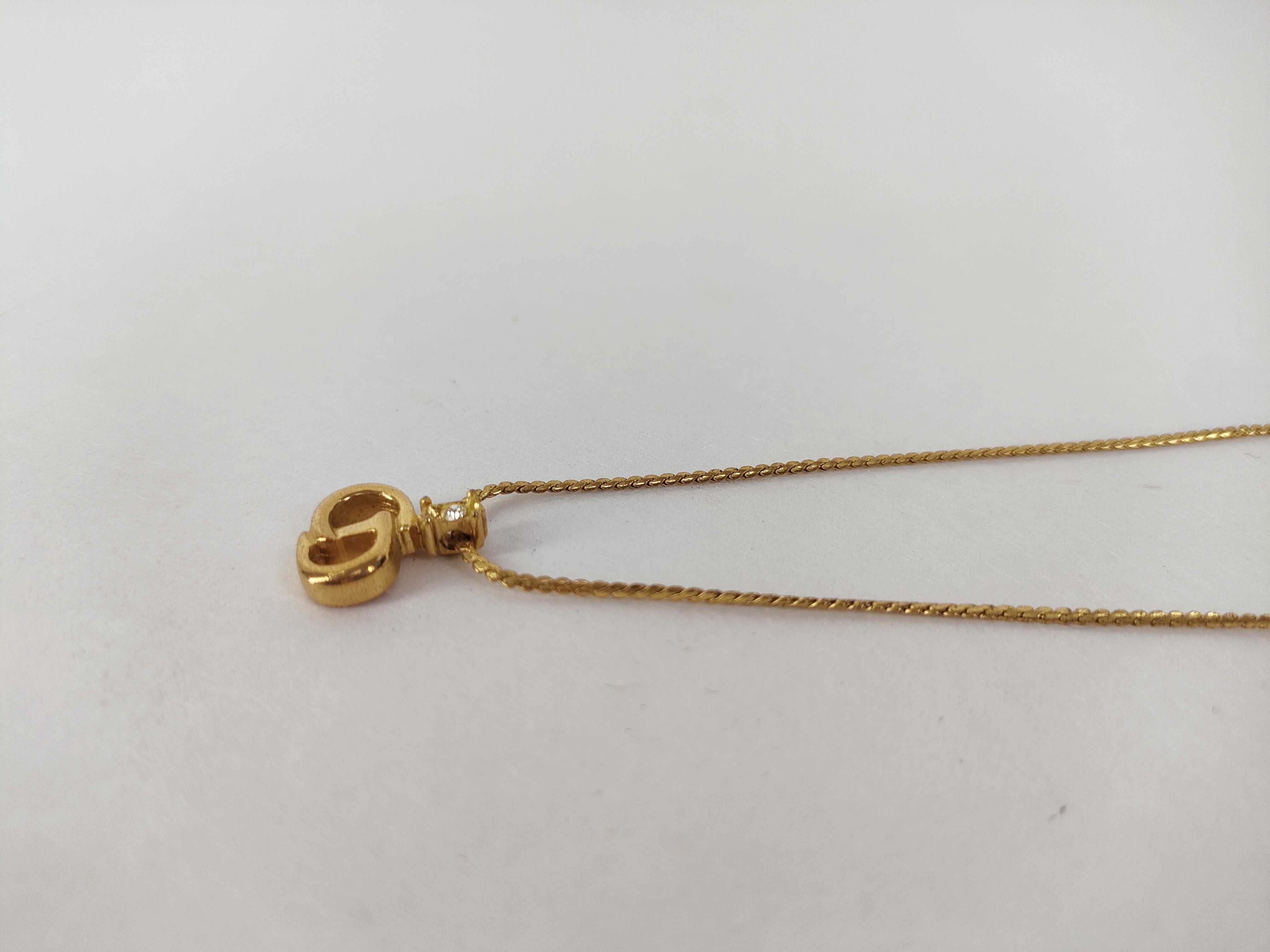 CD Logo Rhinestone Gold Necklace — view 6