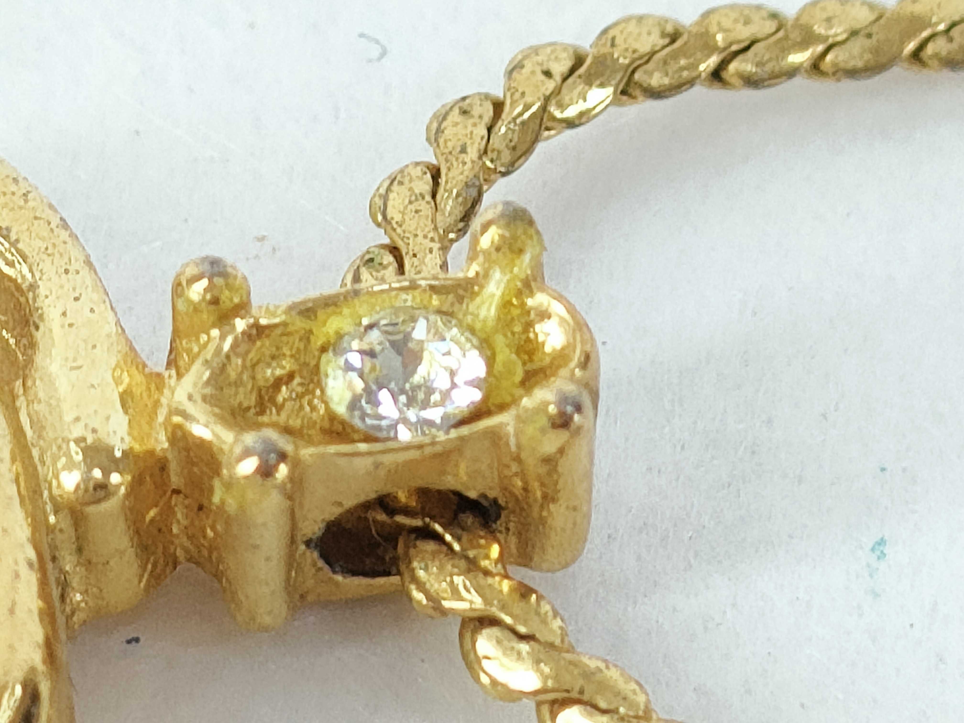 CD Logo Rhinestone Gold Necklace — view 8
