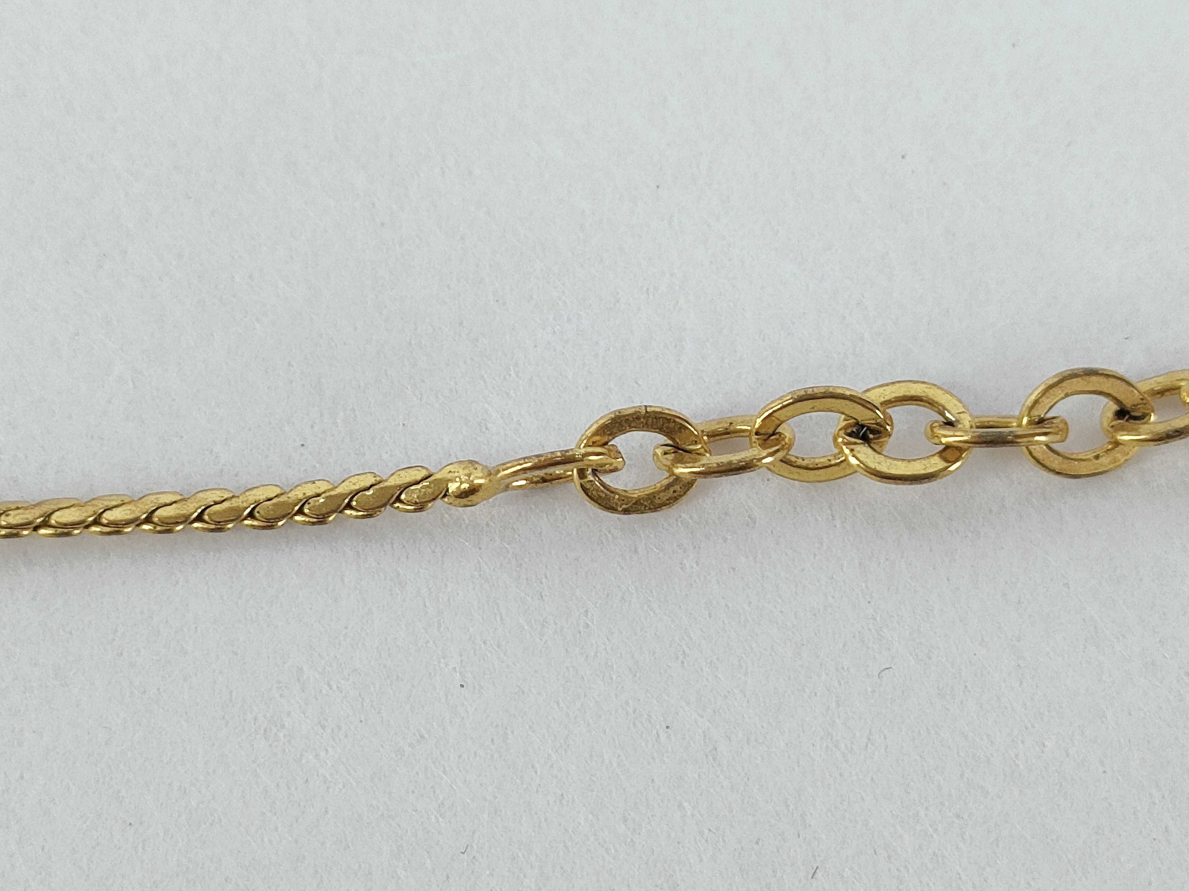 CD Logo Rhinestone Gold Necklace — view 9