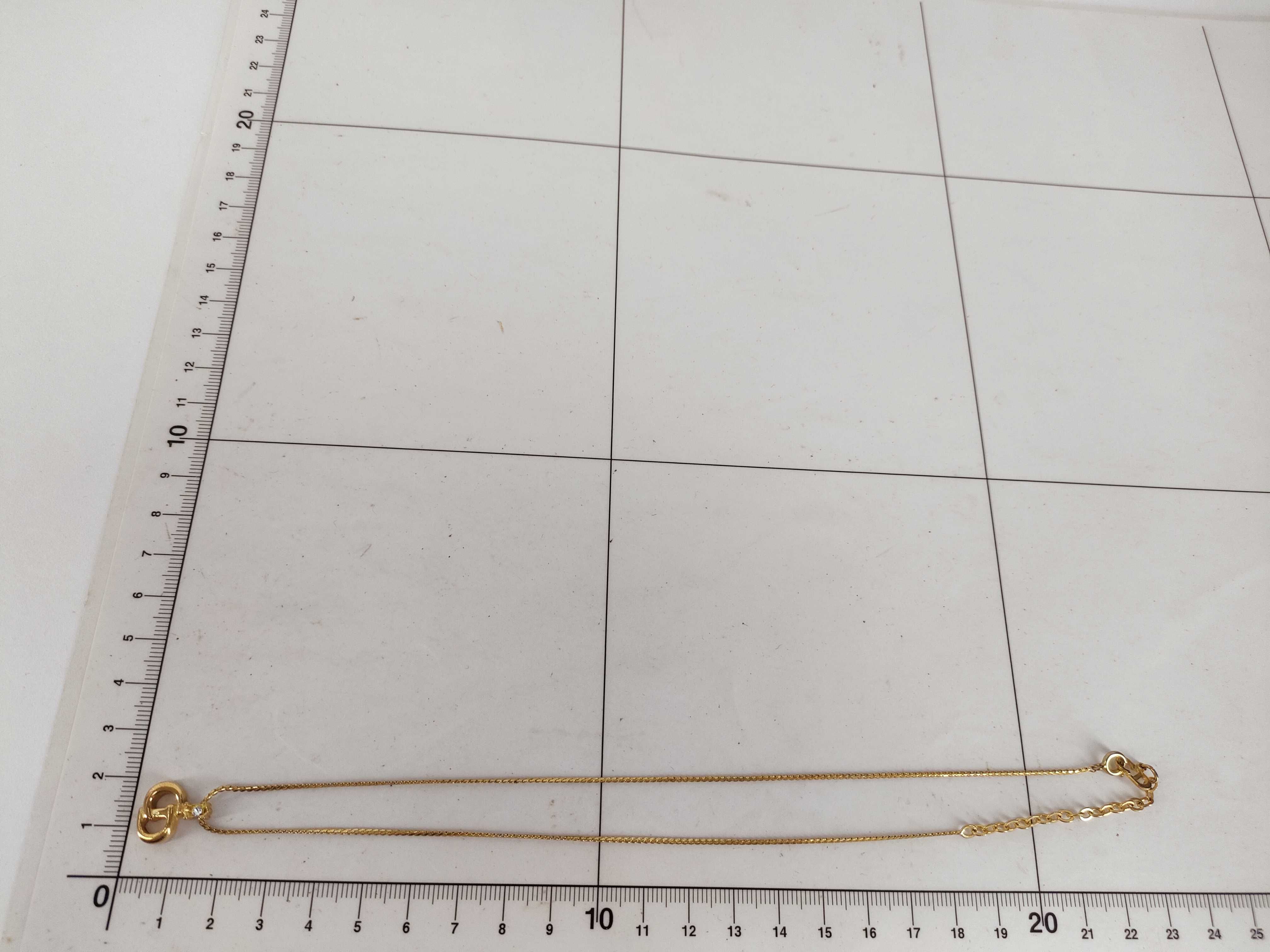 CD Logo Rhinestone Gold Necklace — view 10