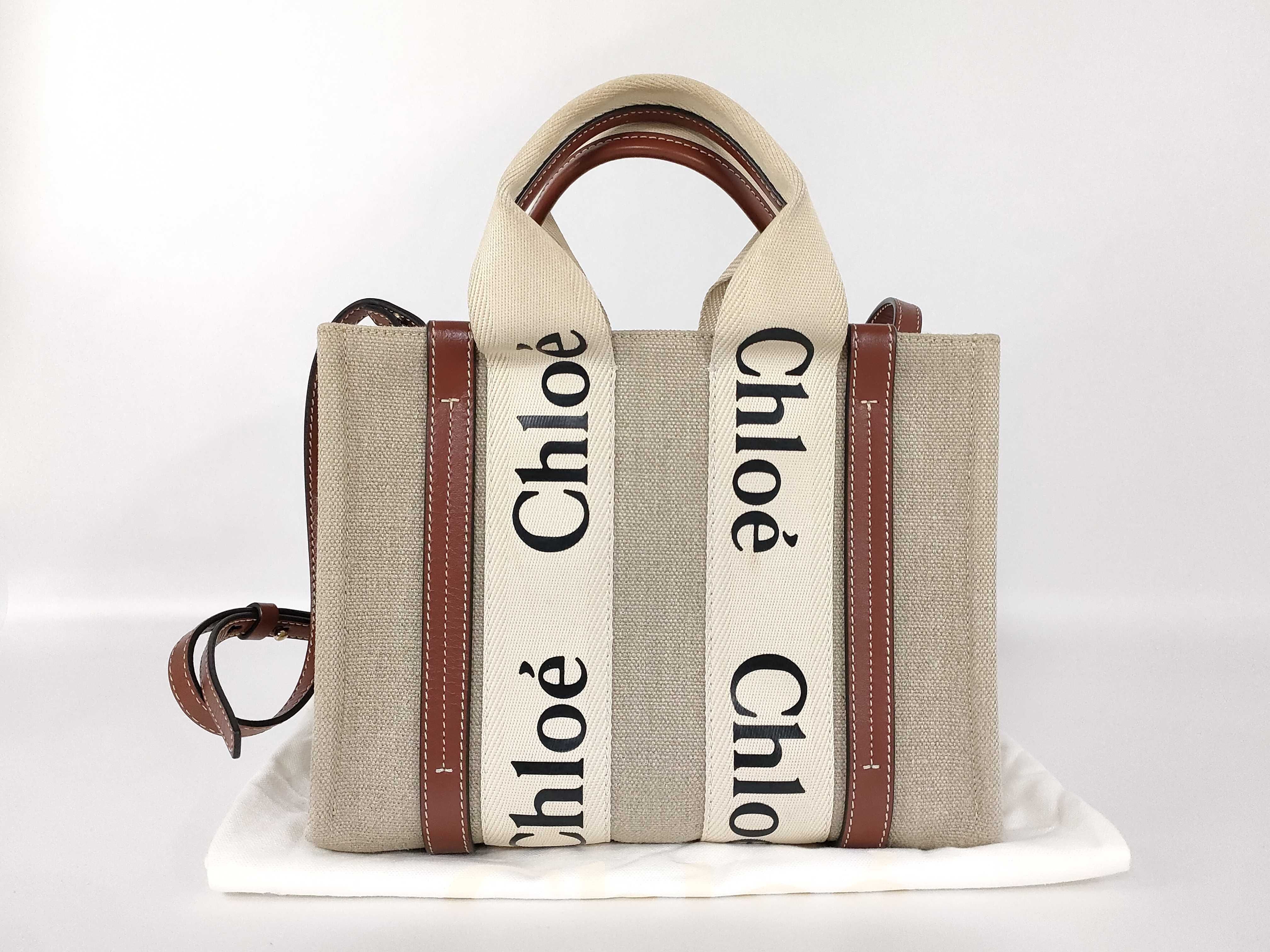 Woody Small Canvas x Leather 2-Way Handbag