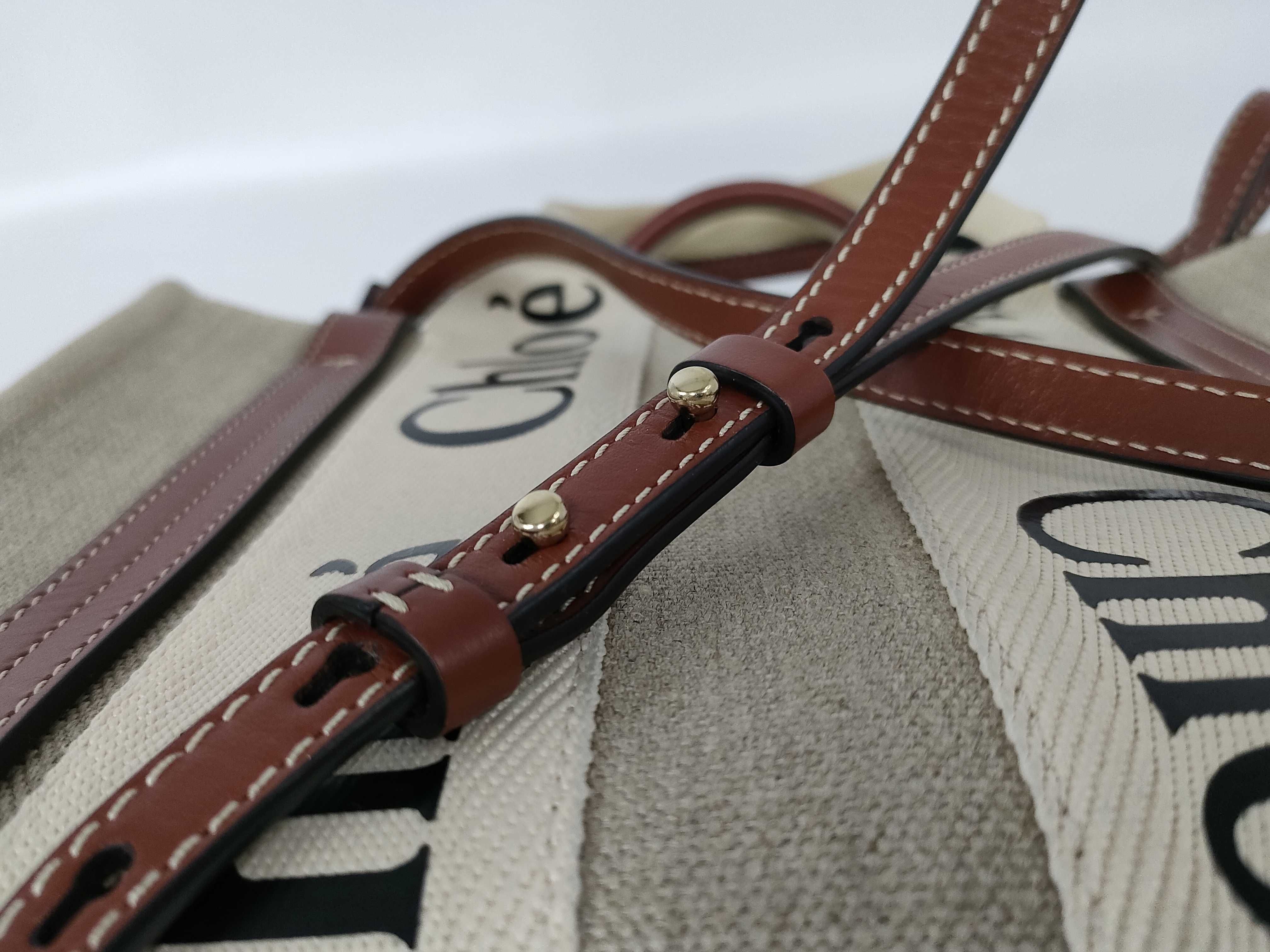 Woody Small Canvas x Leather 2-Way Handbag — view 14