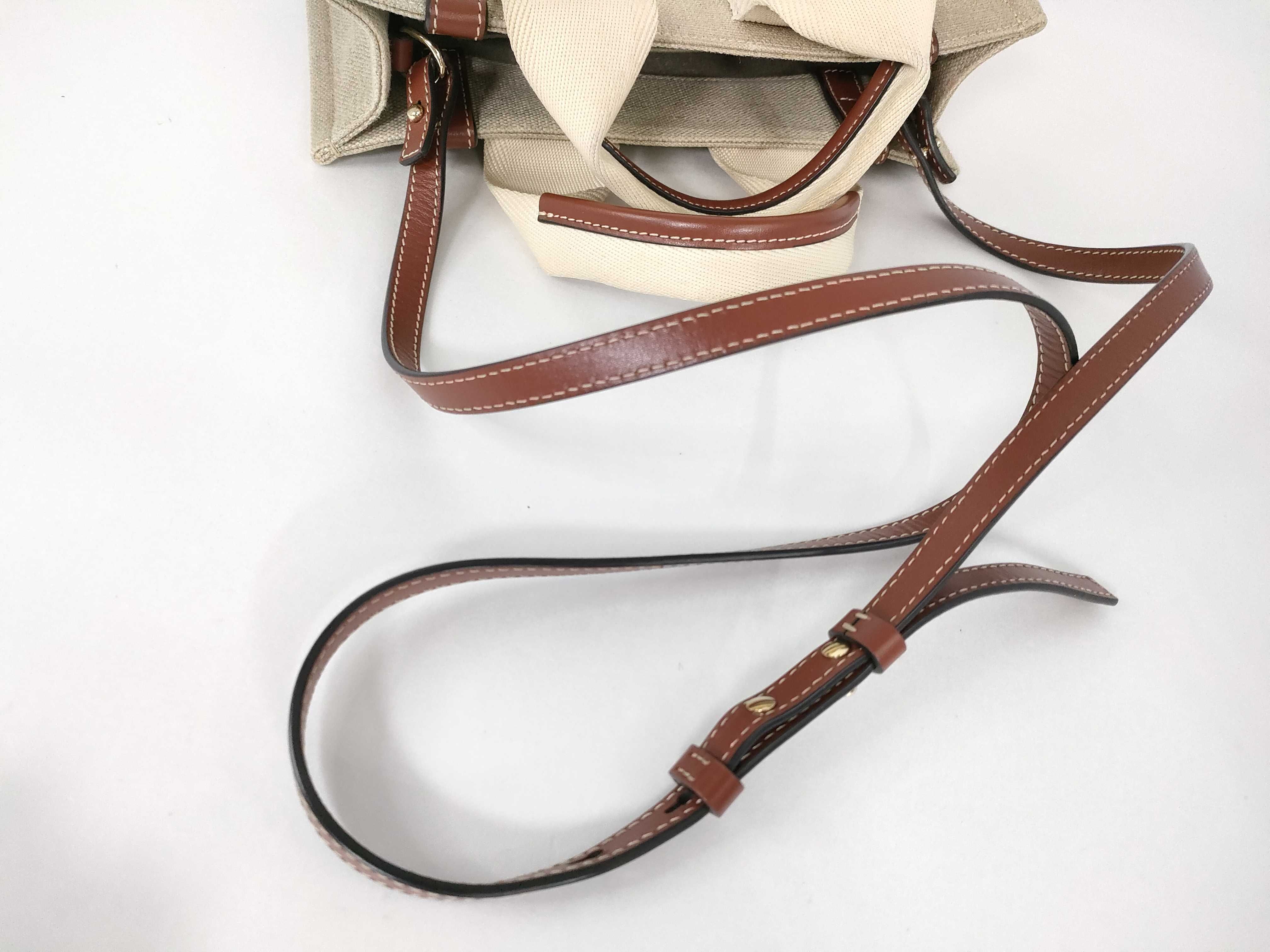 Woody Small Canvas x Leather 2-Way Handbag — view 6
