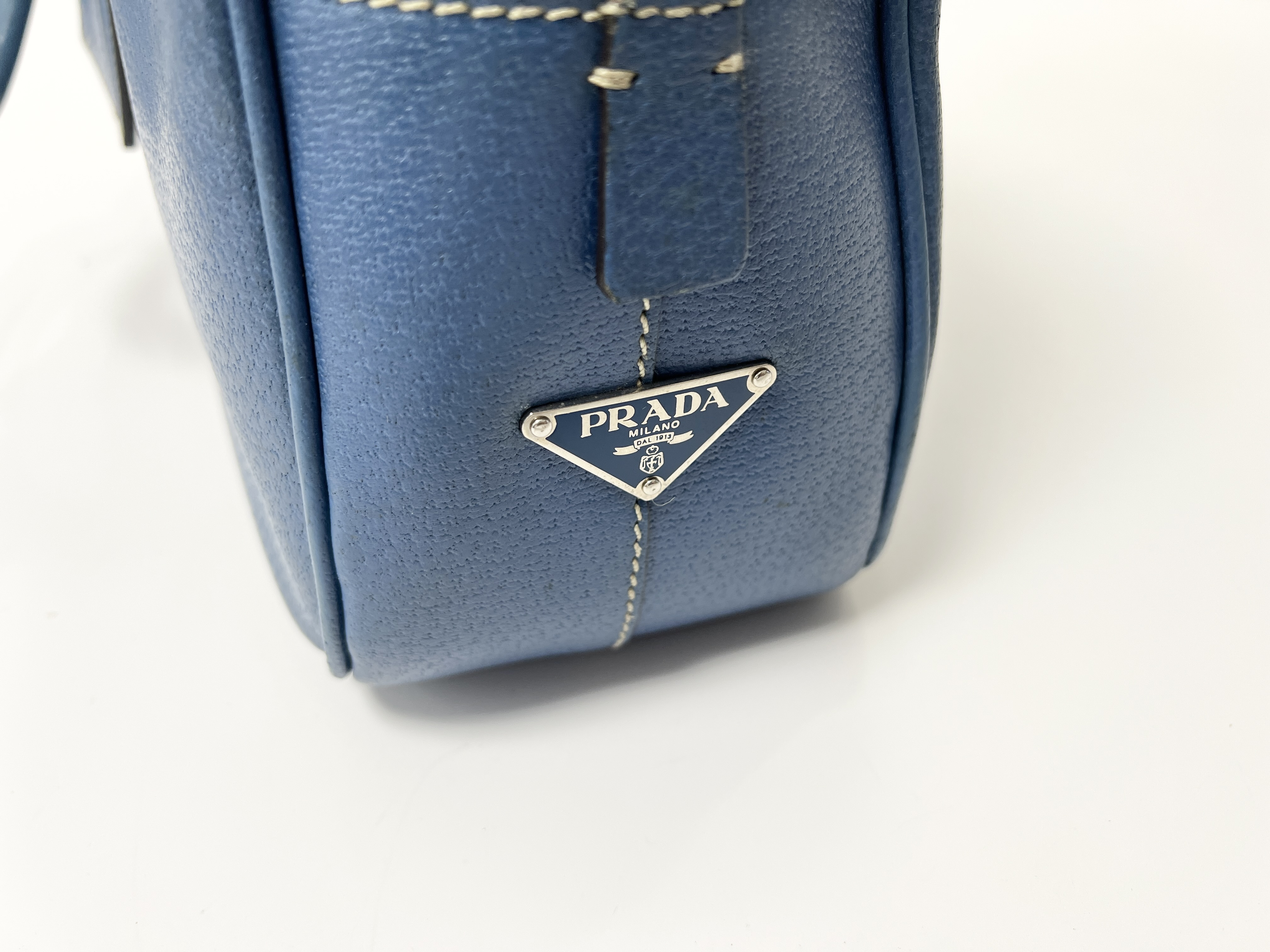 Triangle Logo Leather Boston Bag Briefcase Business Bag Handbag — view 15