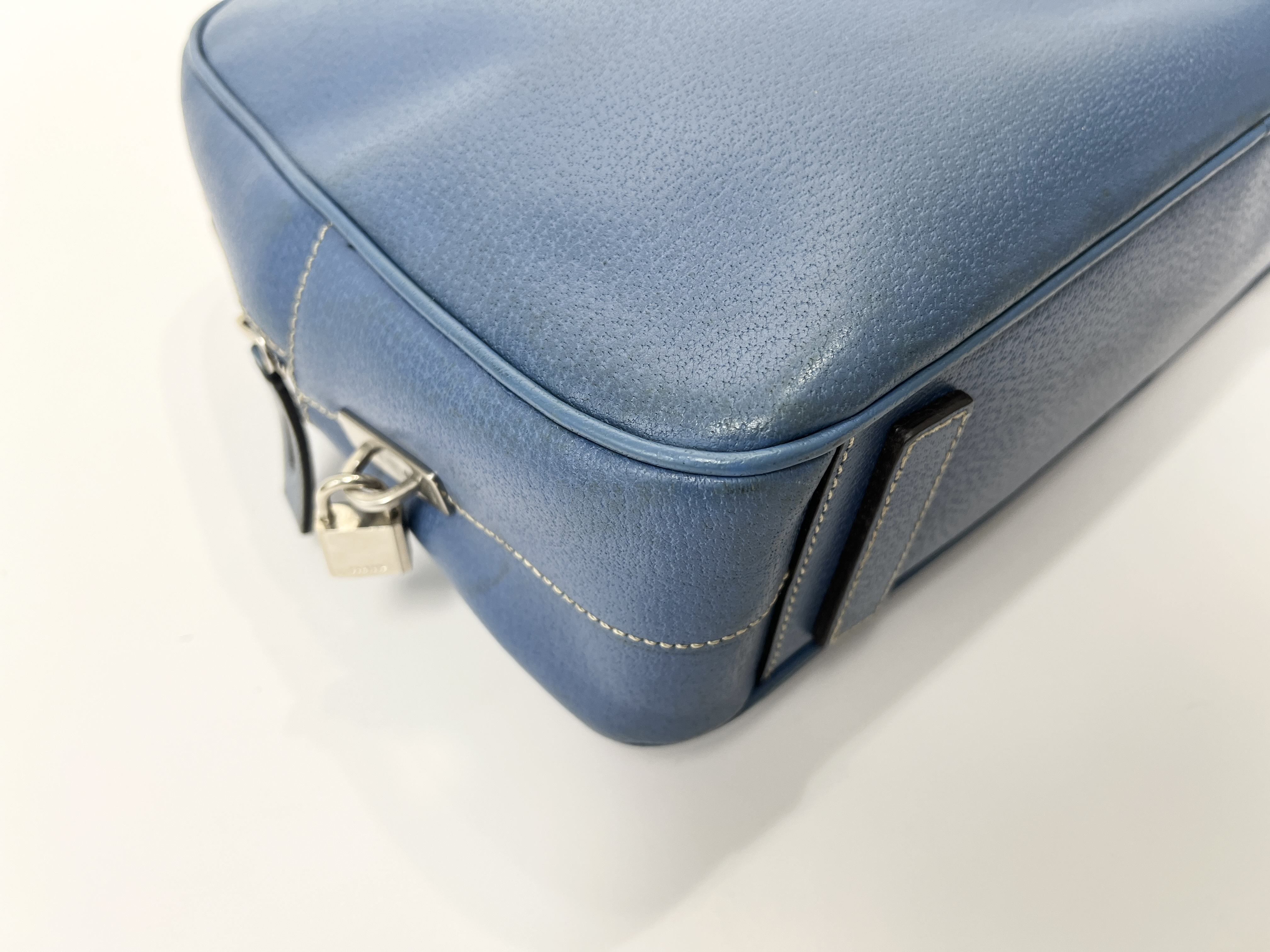 Triangle Logo Leather Boston Bag Briefcase Business Bag Handbag — view 10