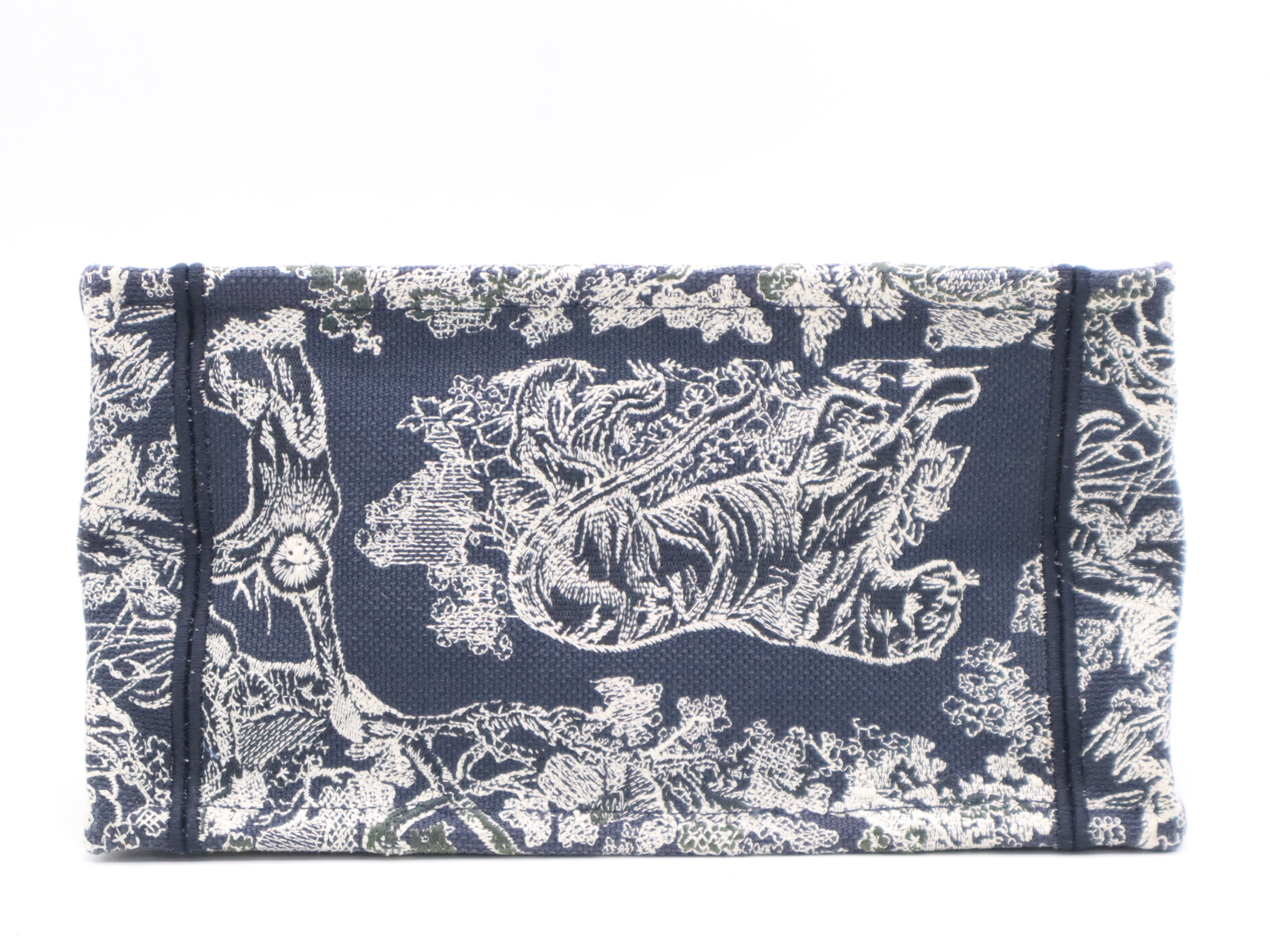 Canvas Book Tote Small Navy Blue White with Dust Bag Tote Bag — view 4