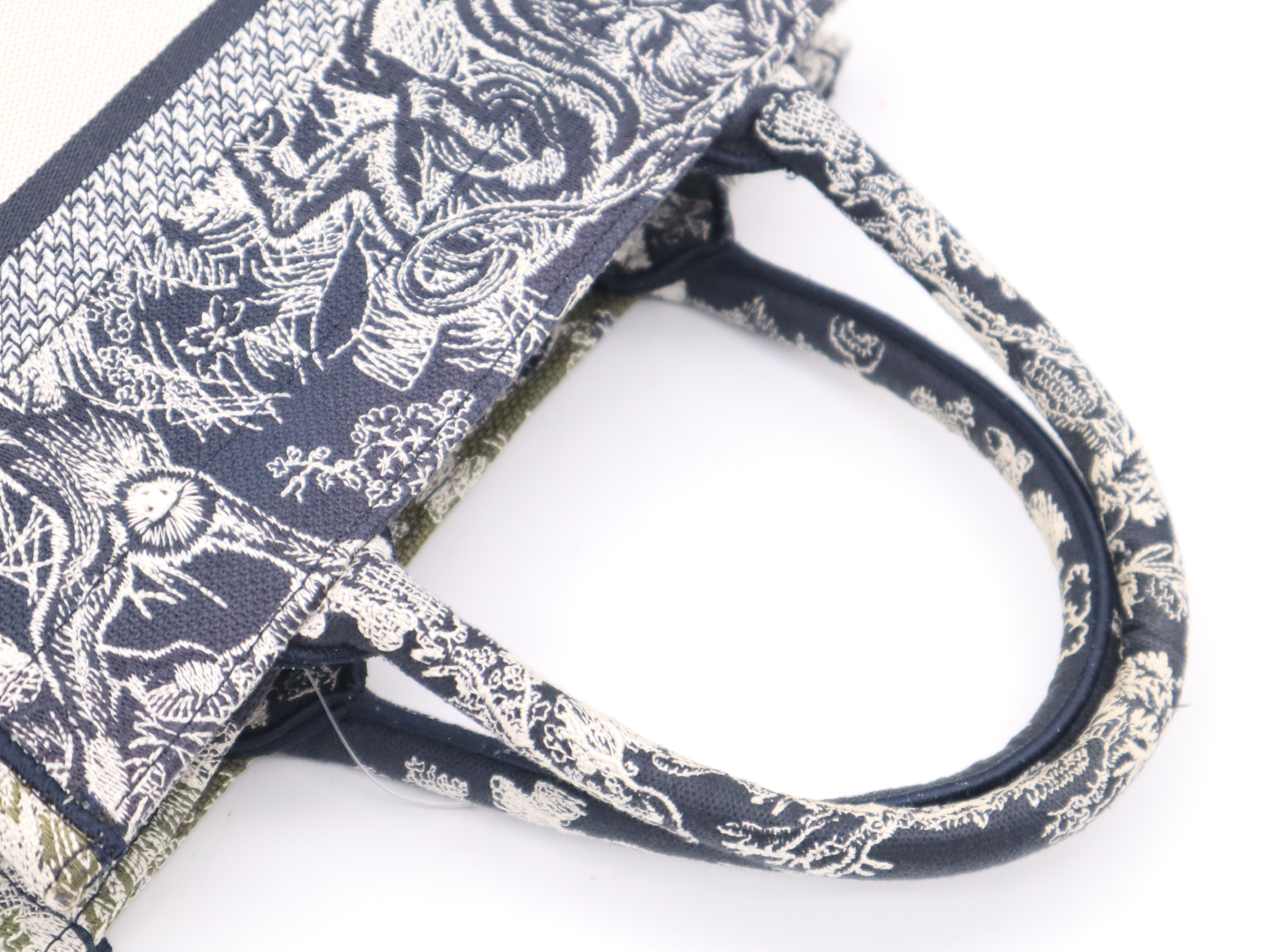 Canvas Book Tote Small Navy Blue White with Dust Bag Tote Bag — view 6