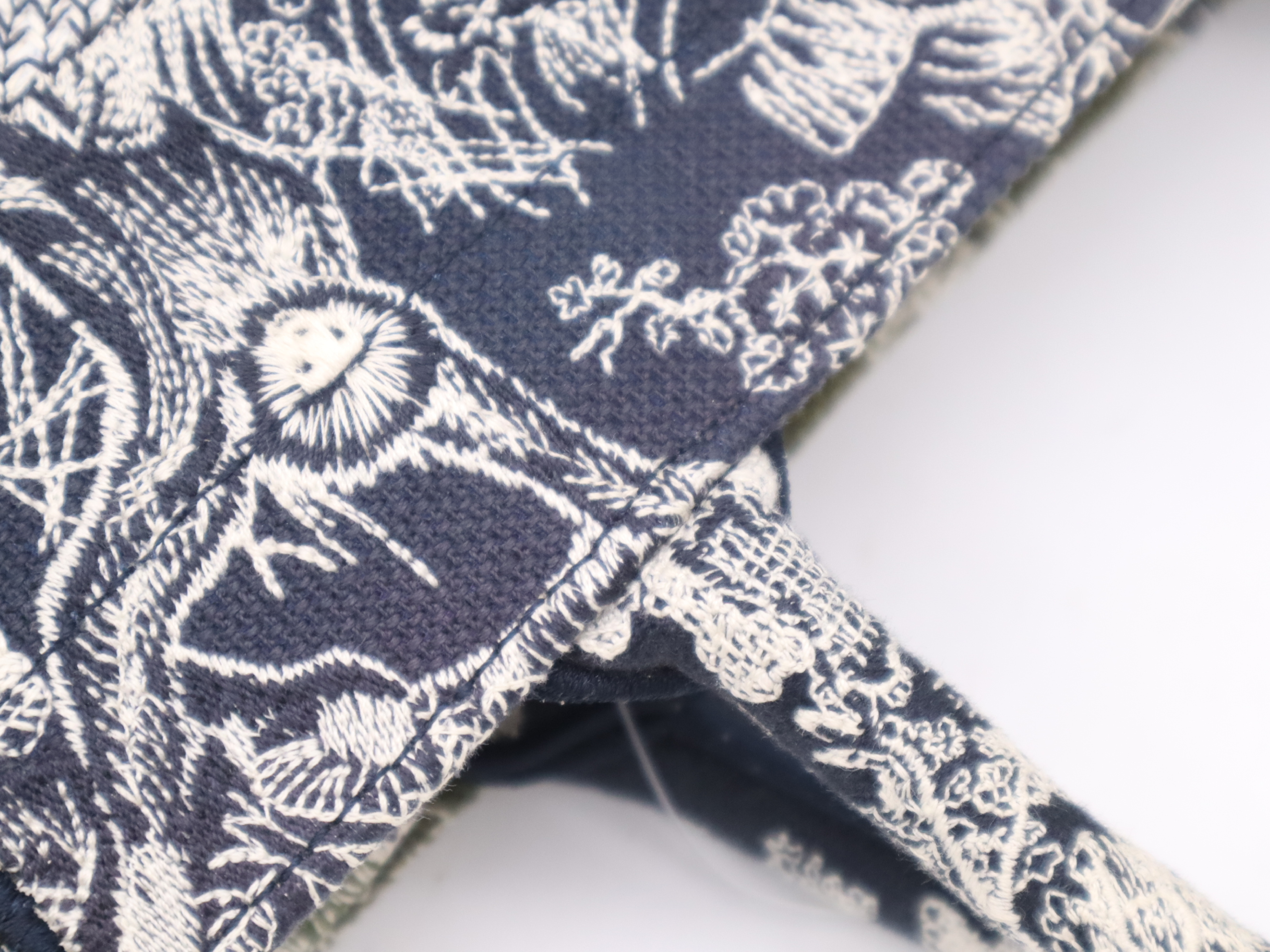 Canvas Book Tote Small Navy Blue White with Dust Bag Tote Bag — view 7