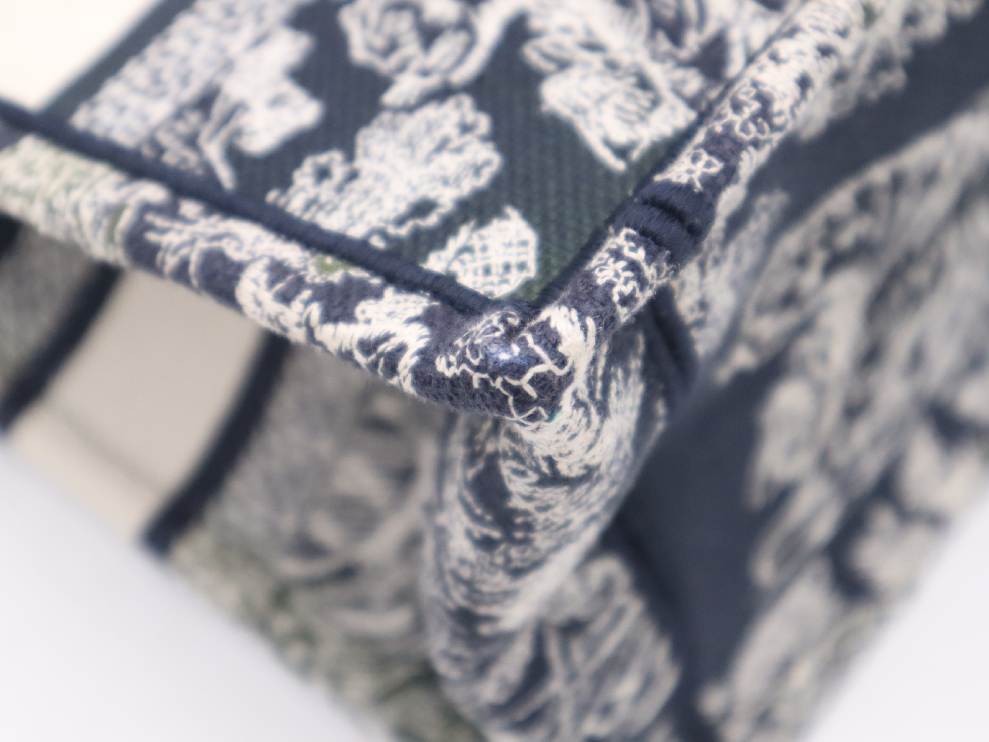 Canvas Book Tote Small Navy Blue White with Dust Bag Tote Bag — view 10