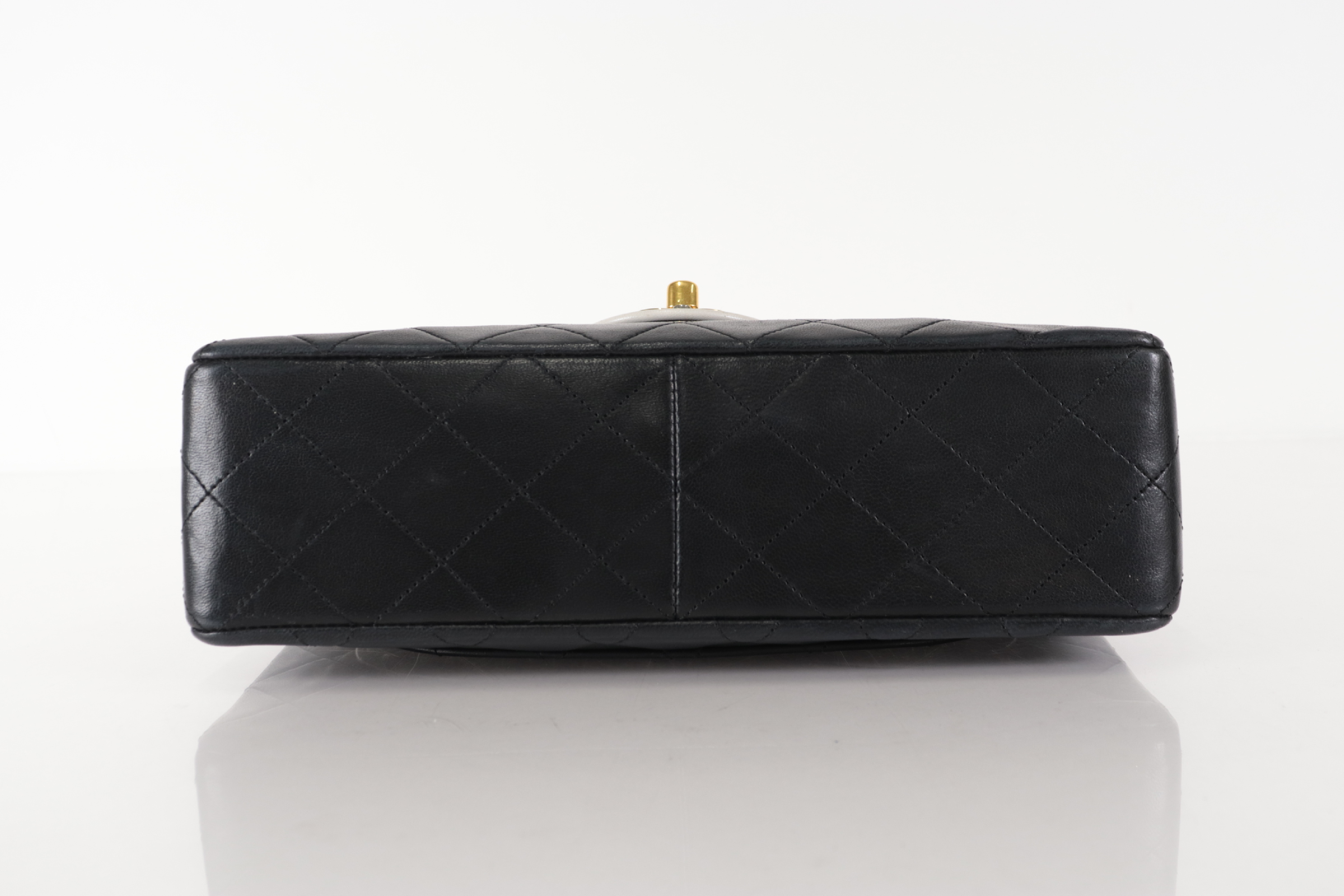 Matelassé Lambskin Bicolor Chain Shoulder Bag, Black x White, Series 2 — view 6