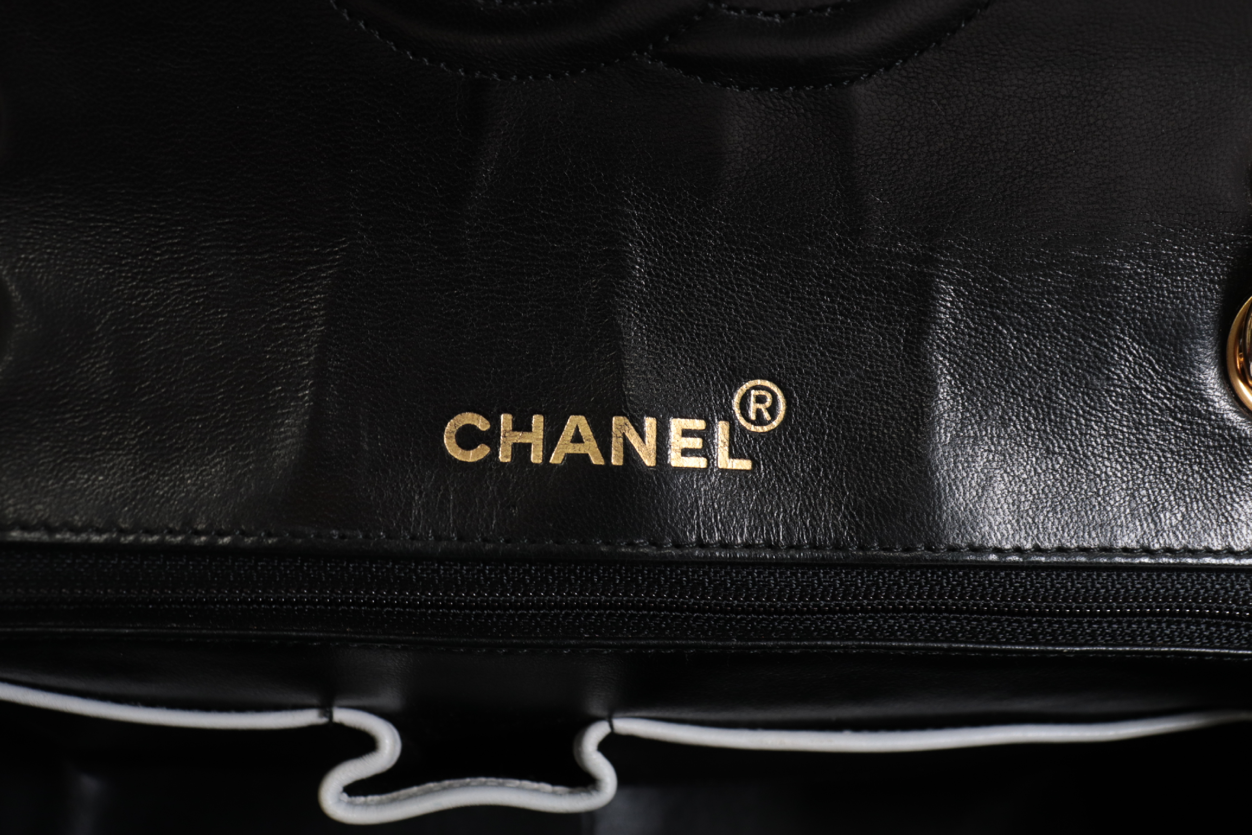 Matelassé Lambskin Bicolor Chain Shoulder Bag, Black x White, Series 2 — view 7
