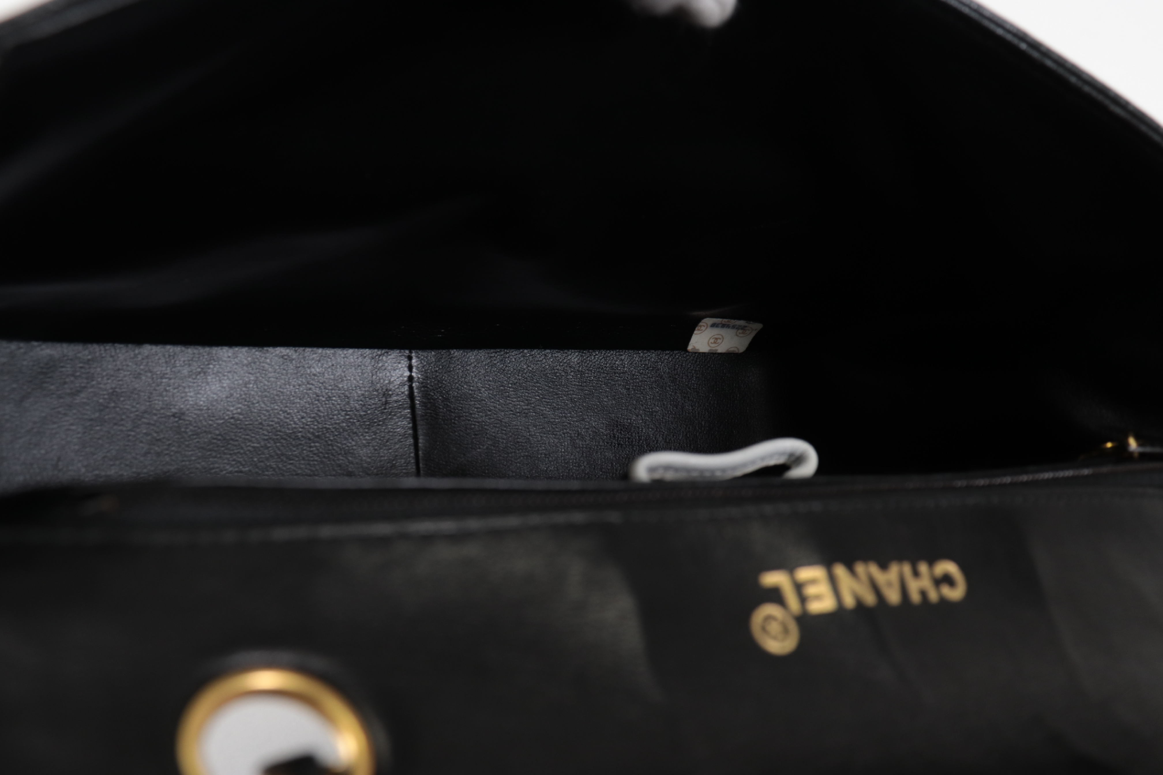 Matelassé Lambskin Bicolor Chain Shoulder Bag, Black x White, Series 2 — view 8