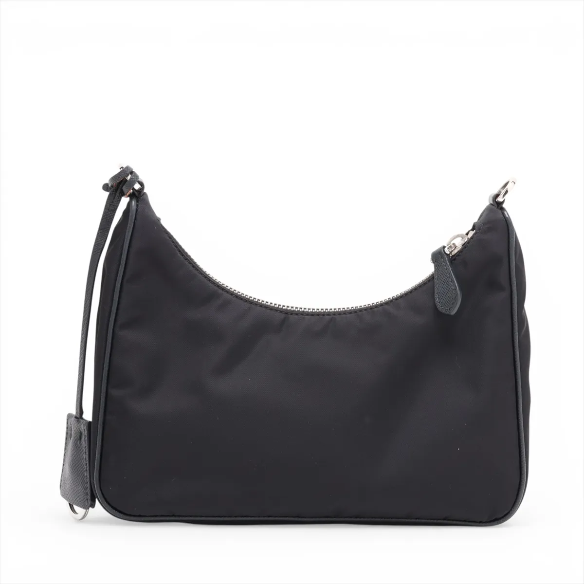 Tessuto Nylon x Leather 2-Way Shoulder Bag, Black, Clochette Strap Torn — view 2