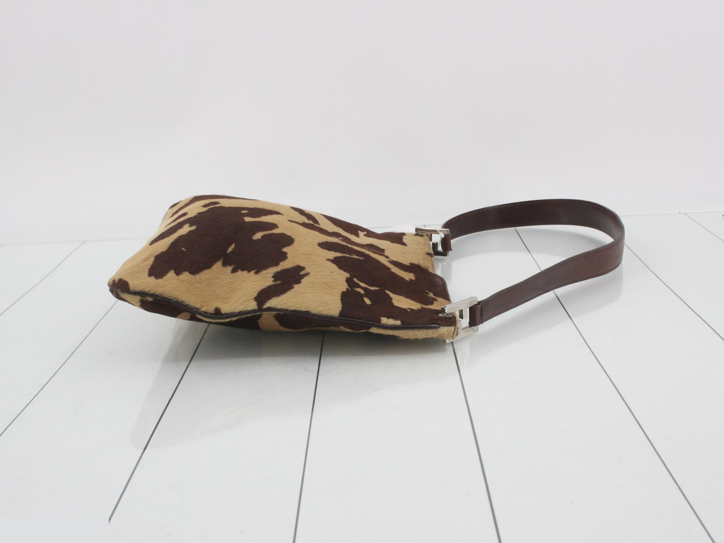 calfskin one-shoulder bag with FF hardware — view 3