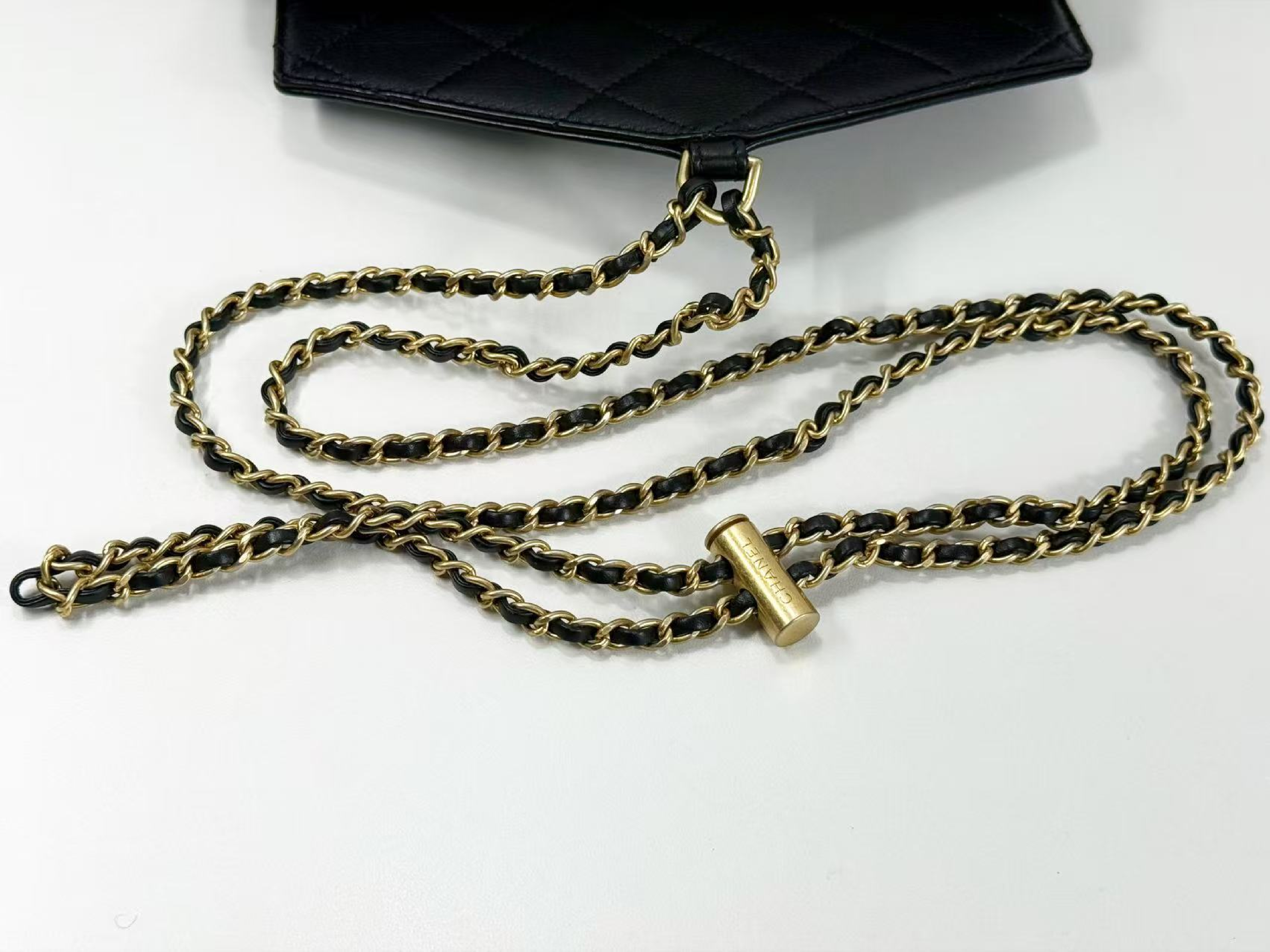 Black Matelassé Runway 3-Way Bag, Approx. W19cm, Serial Number [Includes dust bag, authenticity card, strap, and seal] Vintage Gold Hardware Shoulder Bag 27769929 Excellent Condition AB Shoulder Bag — view 7