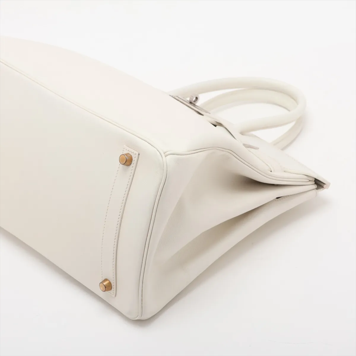 [Individually packaged] Hermes Birkin 35 Retourne Veau Gulliver White Silver Hardware A: 1997 — view 3