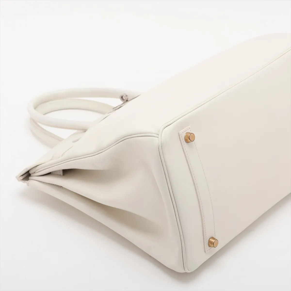 [Individually packaged] Hermes Birkin 35 Retourne Veau Gulliver White Silver Hardware A: 1997 — view 4