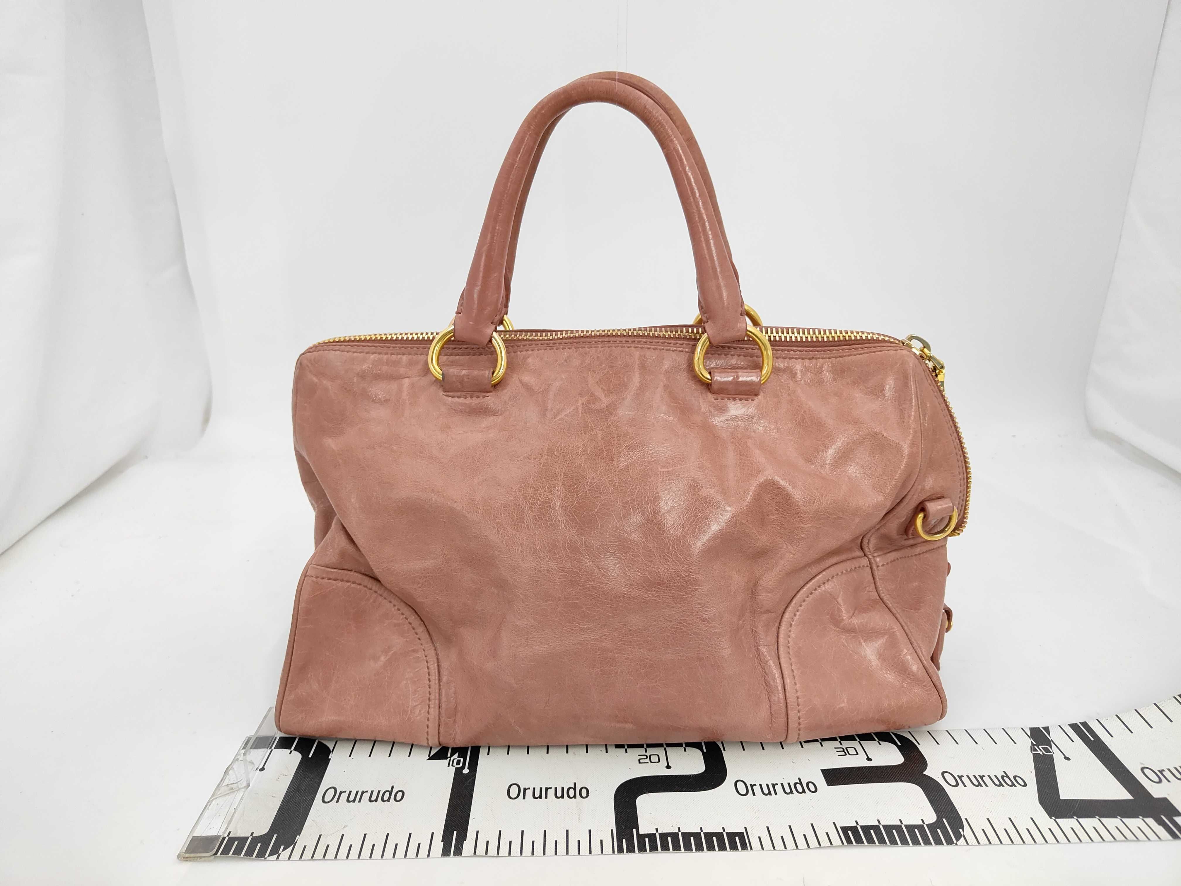 Vitello Shine Leather Pink 2-Way Handbag with Shoulder Strap — view 2