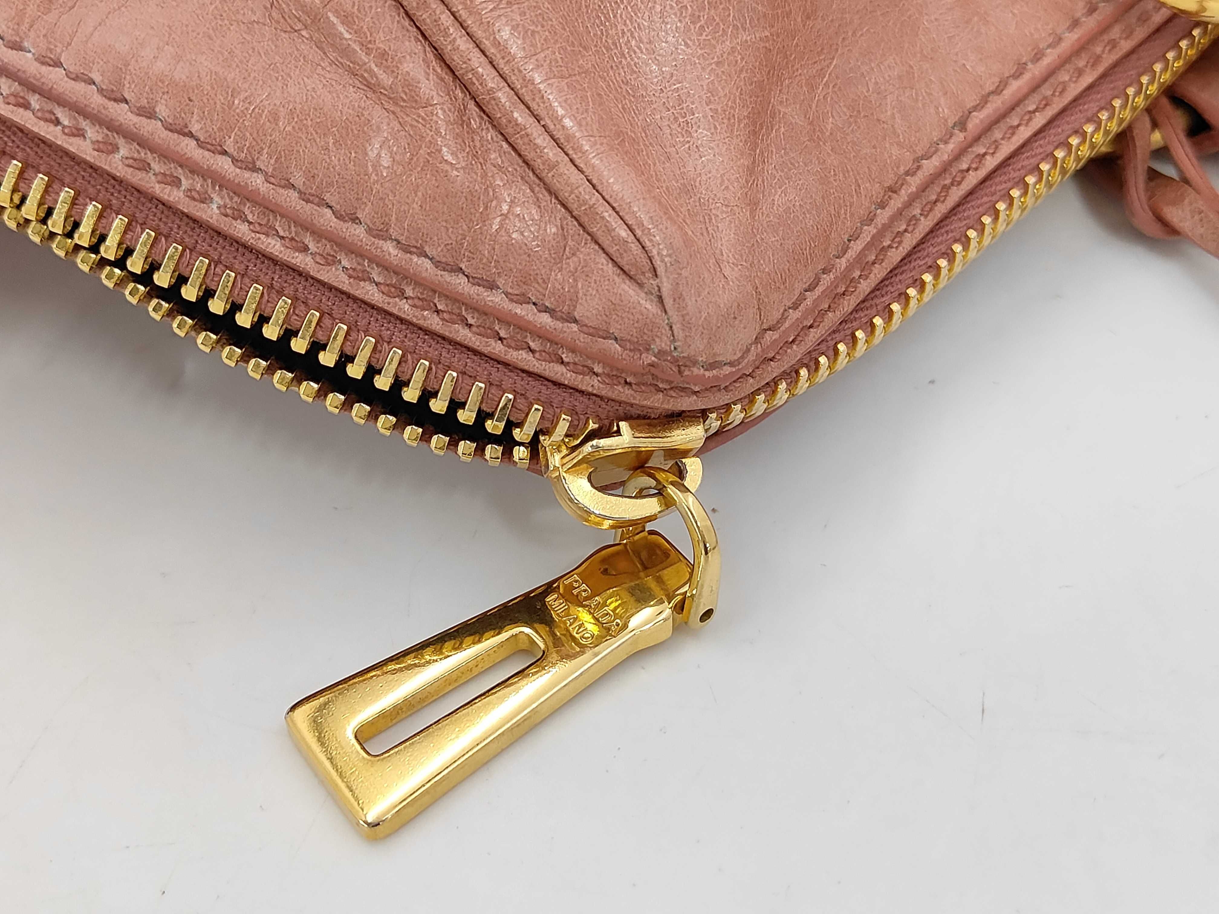 Vitello Shine Leather Pink 2-Way Handbag with Shoulder Strap — view 8