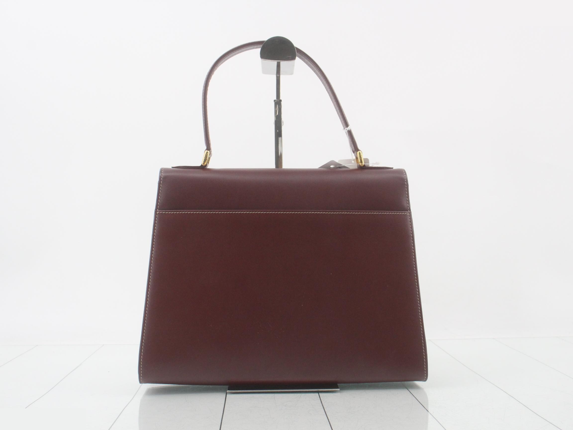 Must Line Leather Handbag, Bordeaux — view 2