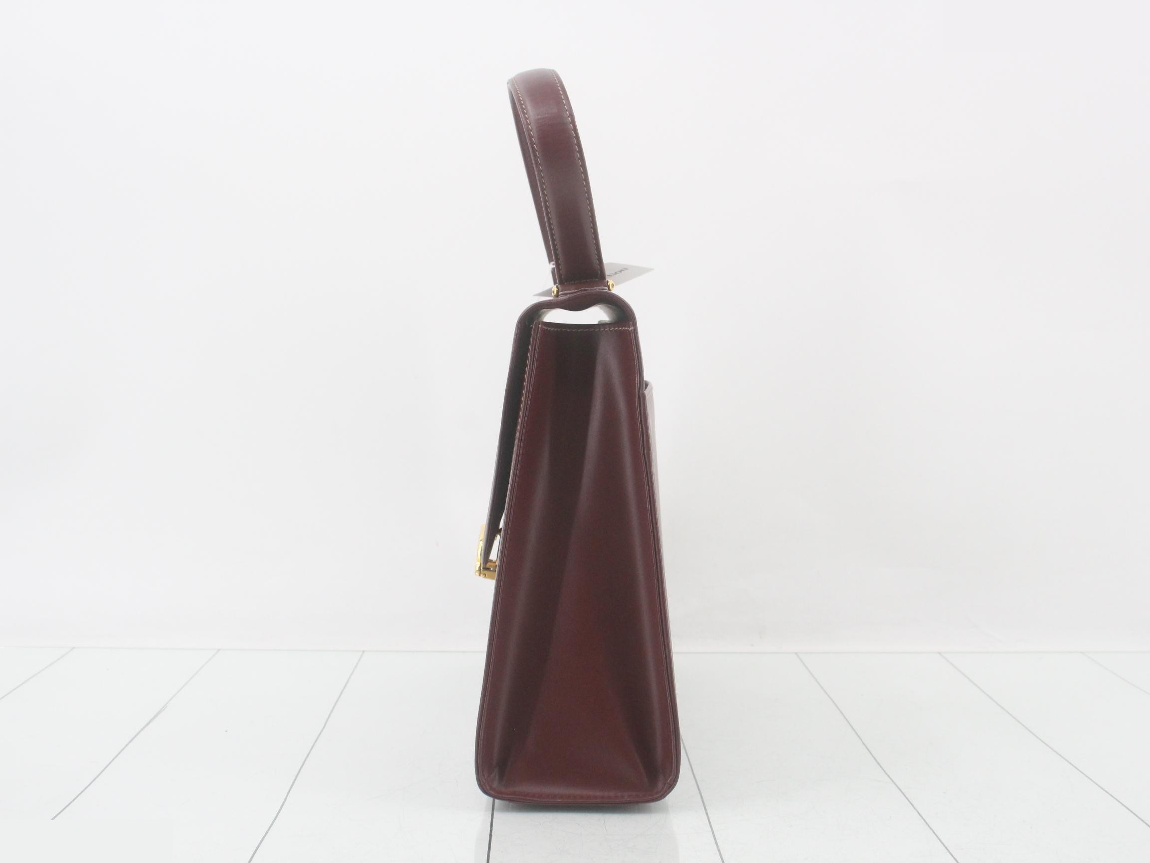 Must Line Leather Handbag, Bordeaux — view 3