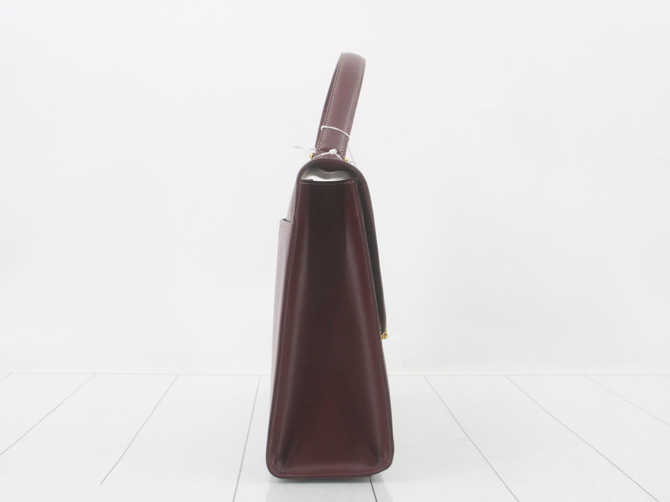 Must Line Leather Handbag, Bordeaux — view 4